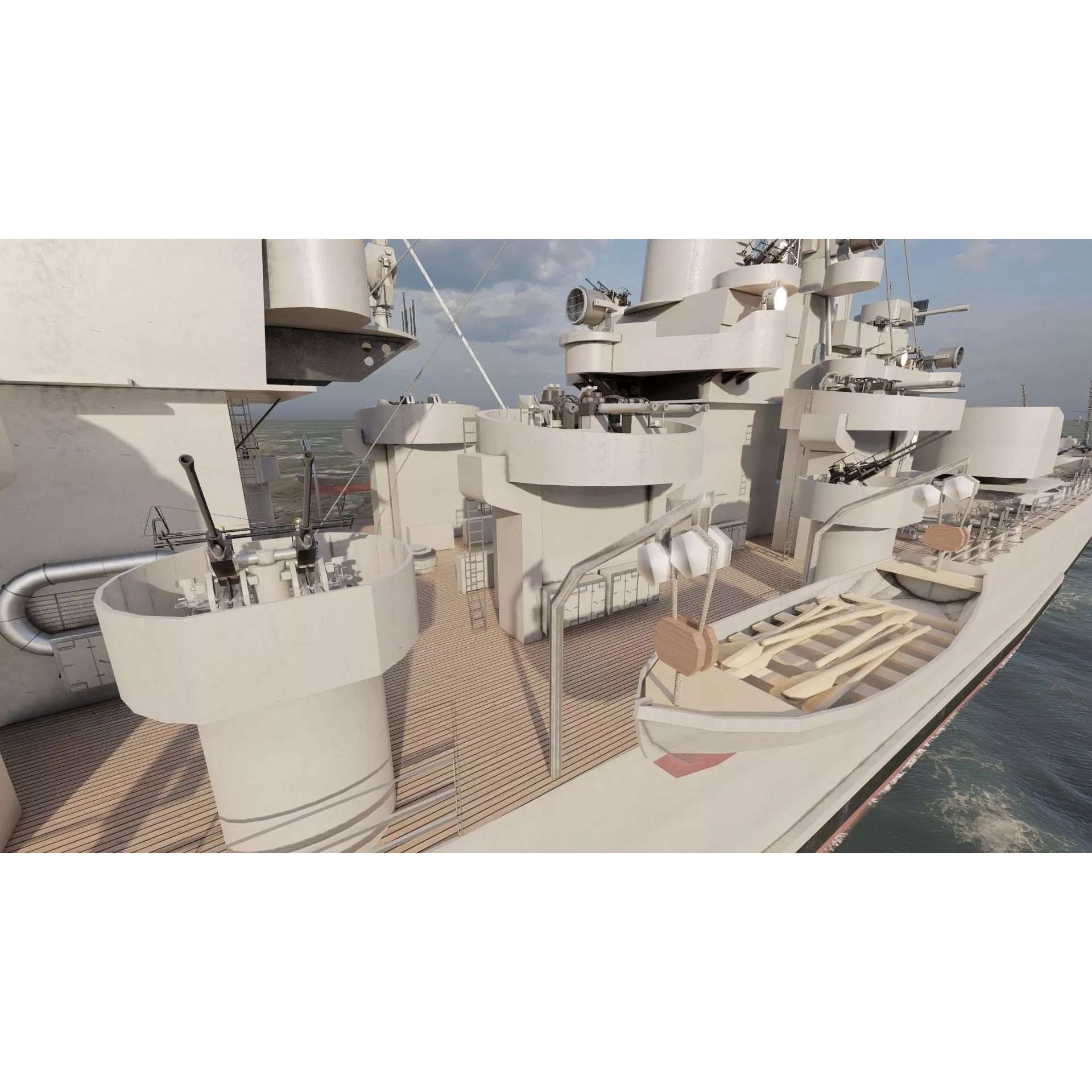 WW2 US Navy Heavy Cruiser Baltimore Class - Game-Ready 3D Model - View 32