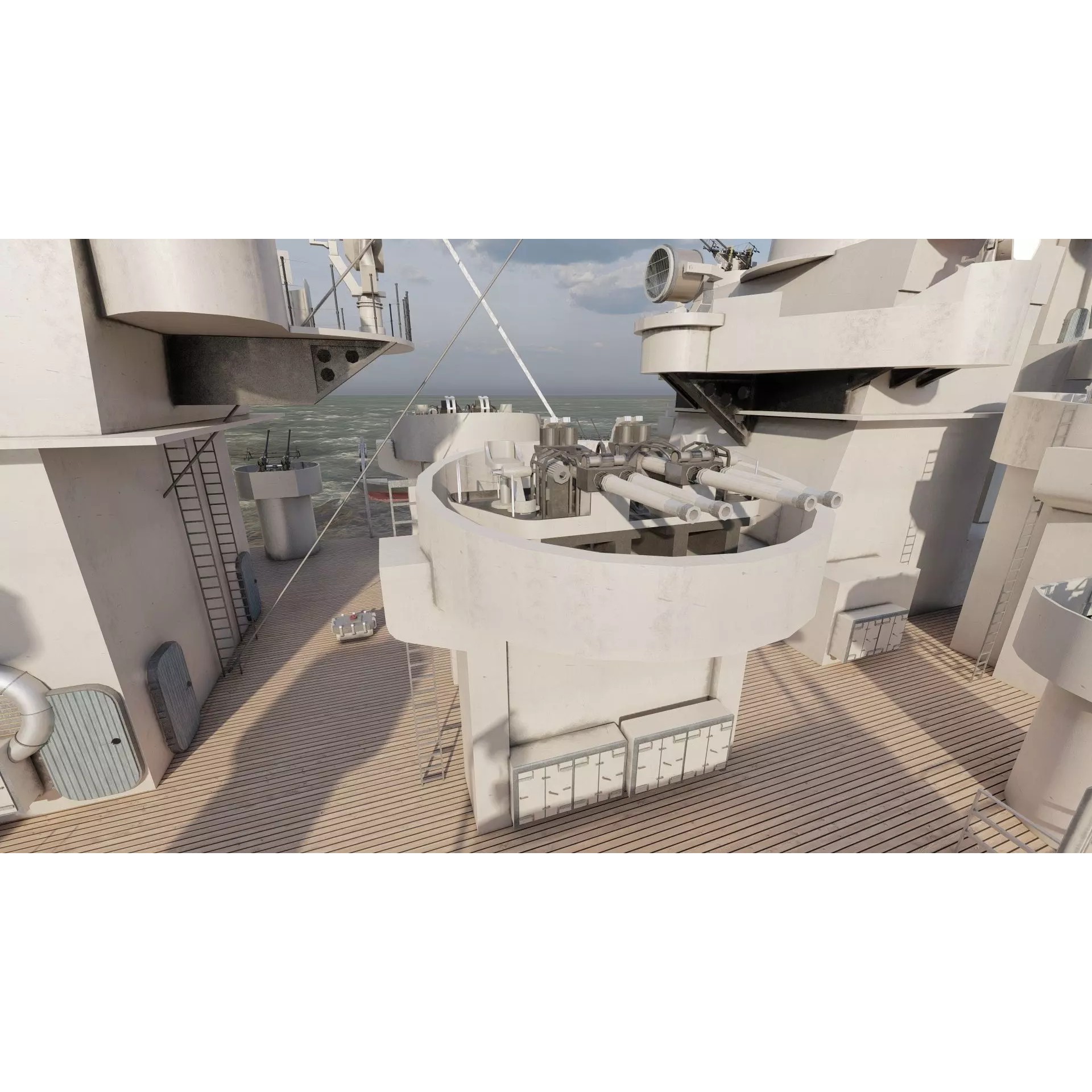 WW2 US Navy Heavy Cruiser Baltimore Class - Game-Ready 3D Model - View 33