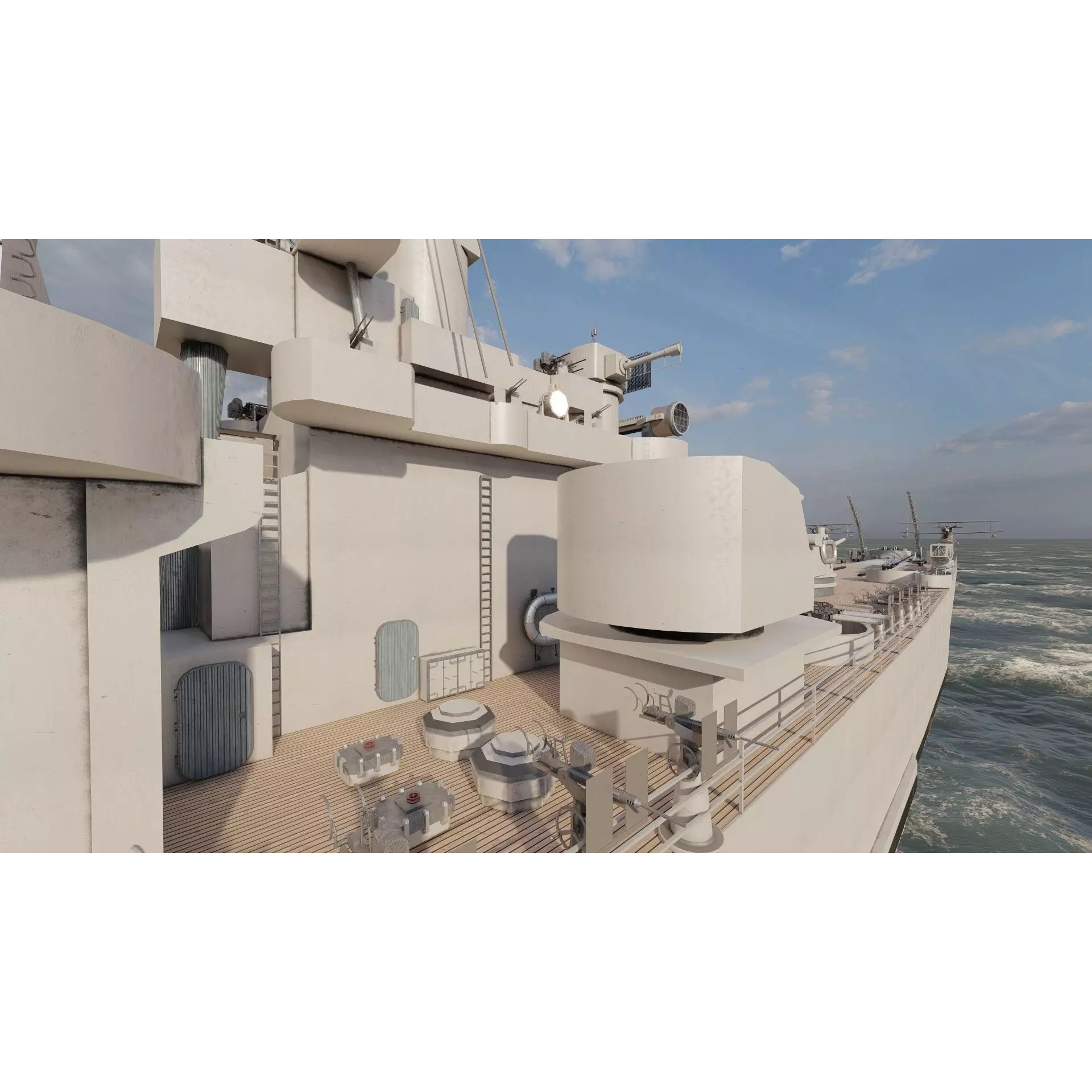 WW2 US Navy Heavy Cruiser Baltimore Class - Game-Ready 3D Model - View 36