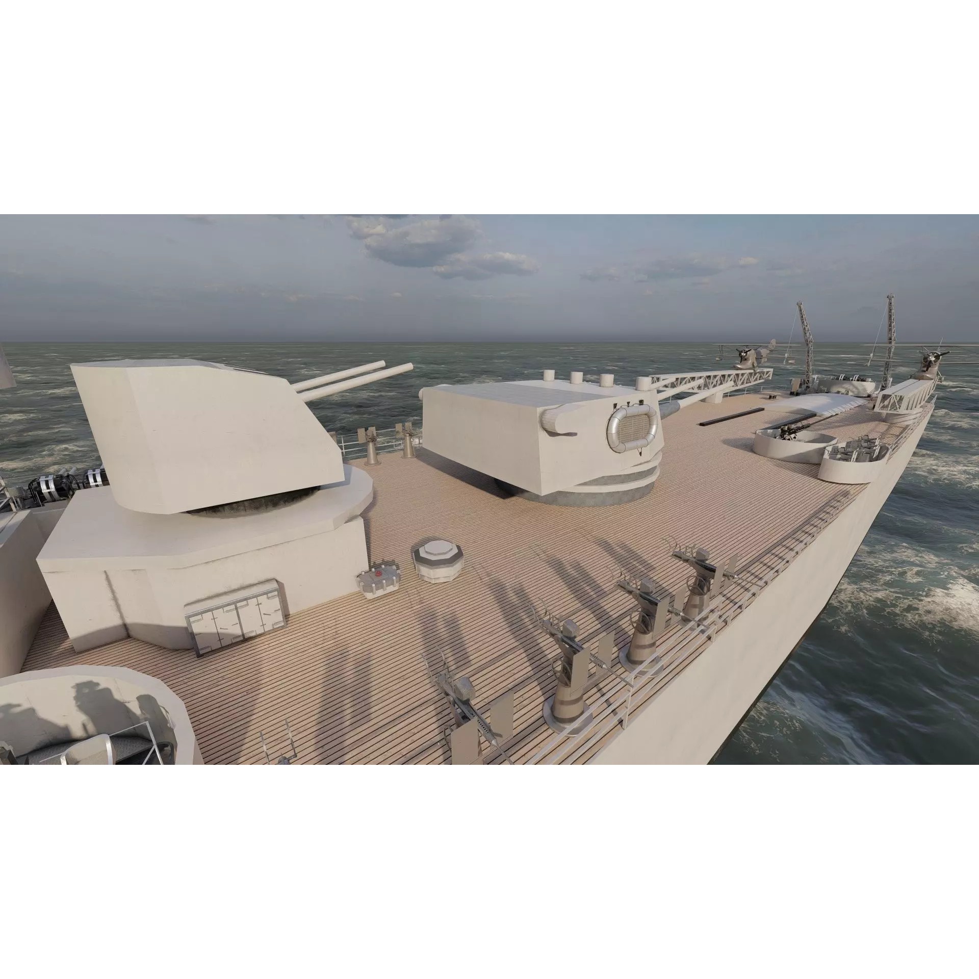 WW2 US Navy Heavy Cruiser Baltimore Class - Game-Ready 3D Model - View 37