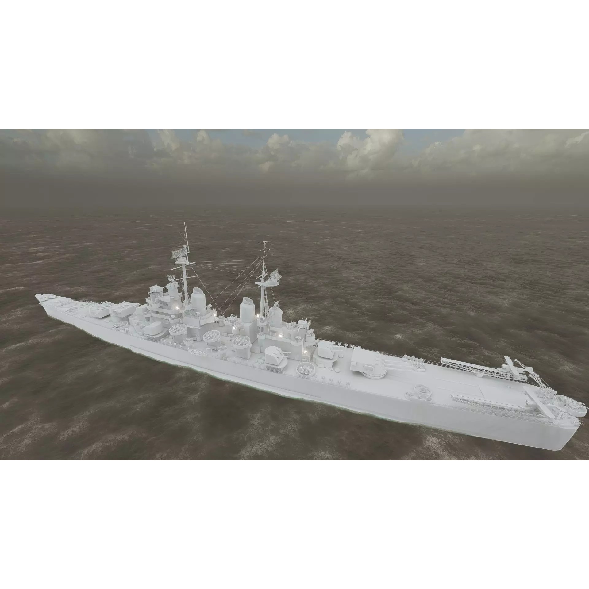 WW2 US Navy Heavy Cruiser Baltimore Class - Game-Ready 3D Model - View 41