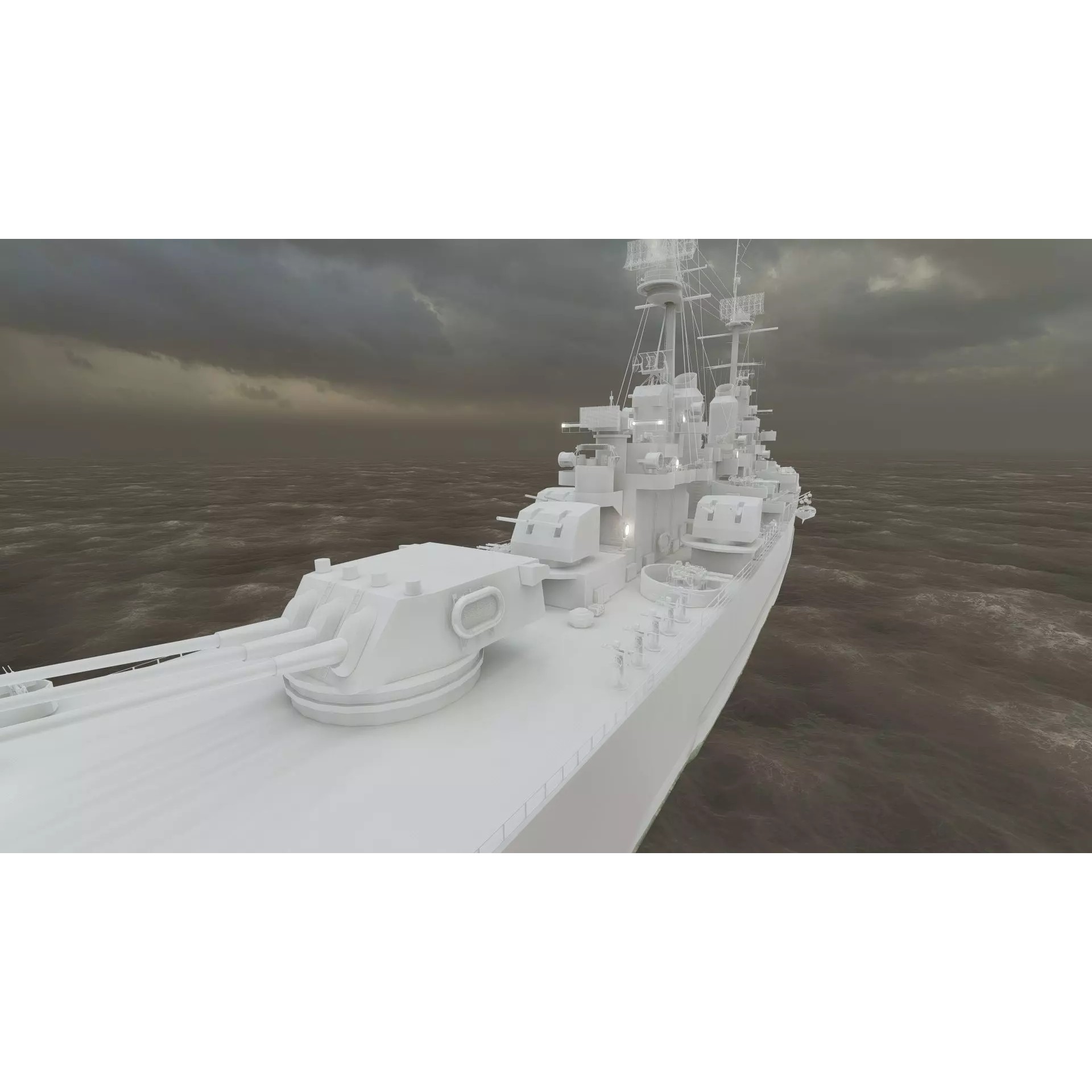 WW2 US Navy Heavy Cruiser Baltimore Class - Game-Ready 3D Model - View 43