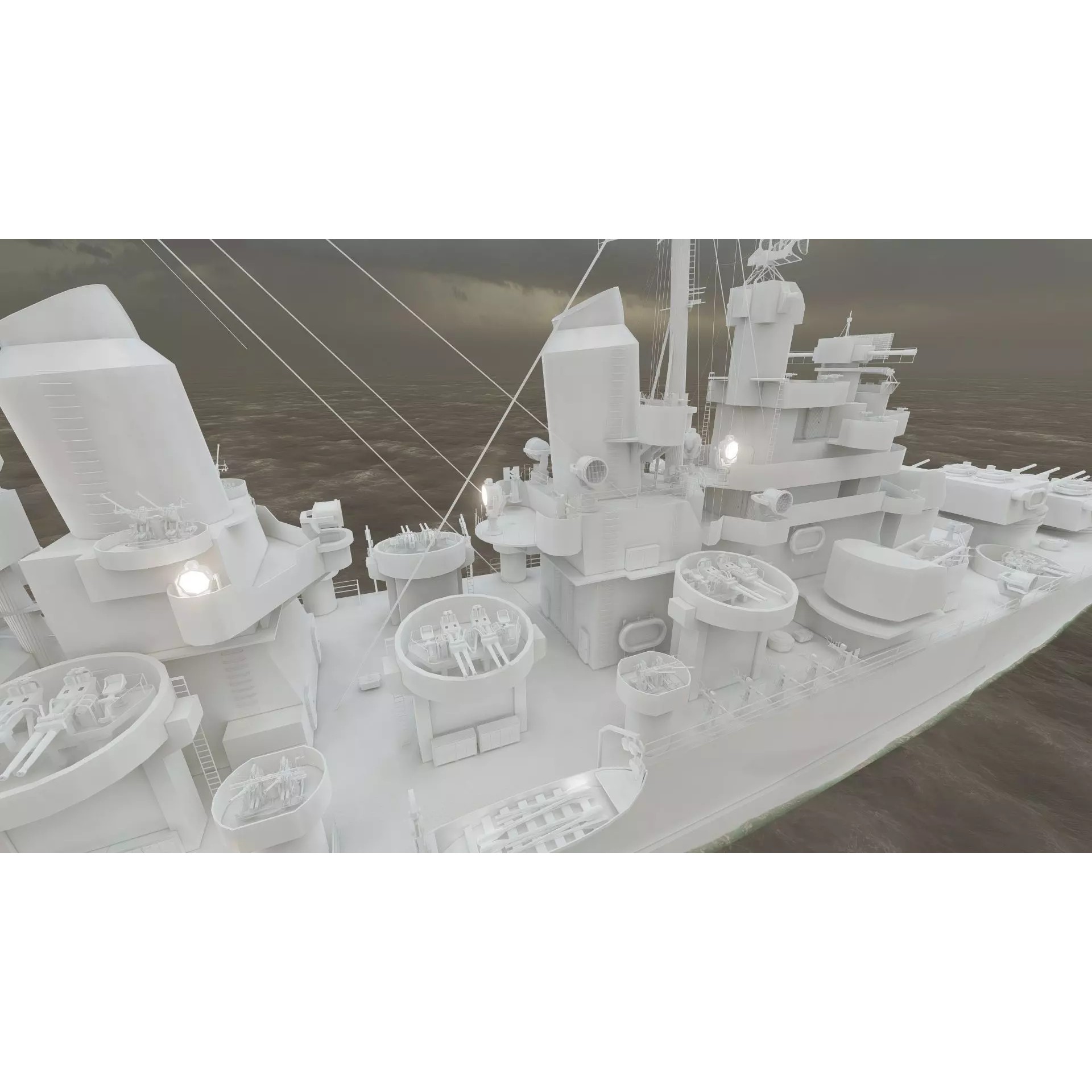 WW2 US Navy Heavy Cruiser Baltimore Class - Game-Ready 3D Model - View 45