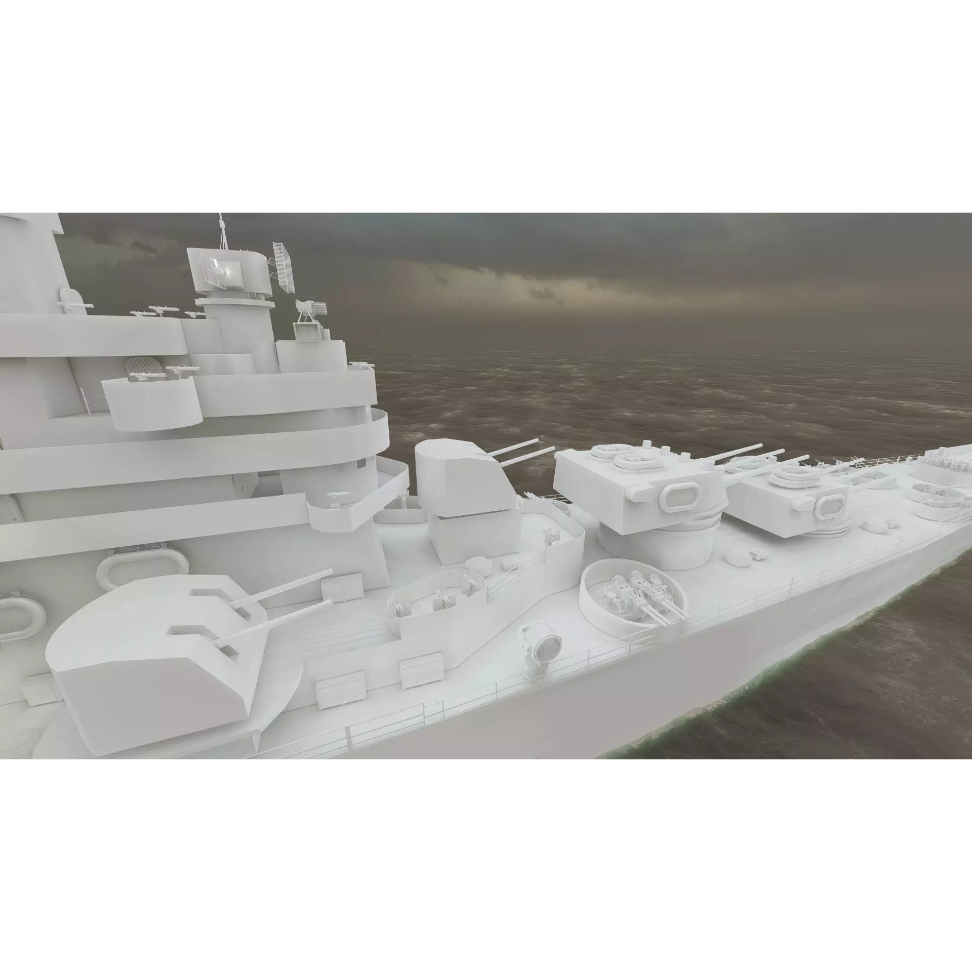 WW2 US Navy Heavy Cruiser Baltimore Class - Game-Ready 3D Model - View 46