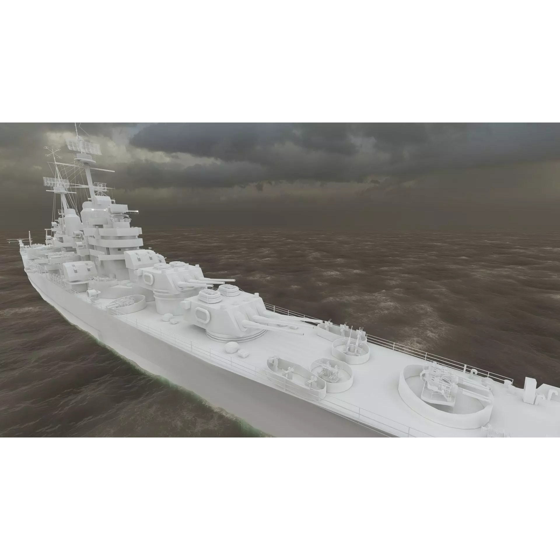 WW2 US Navy Heavy Cruiser Baltimore Class - Game-Ready 3D Model - View 47