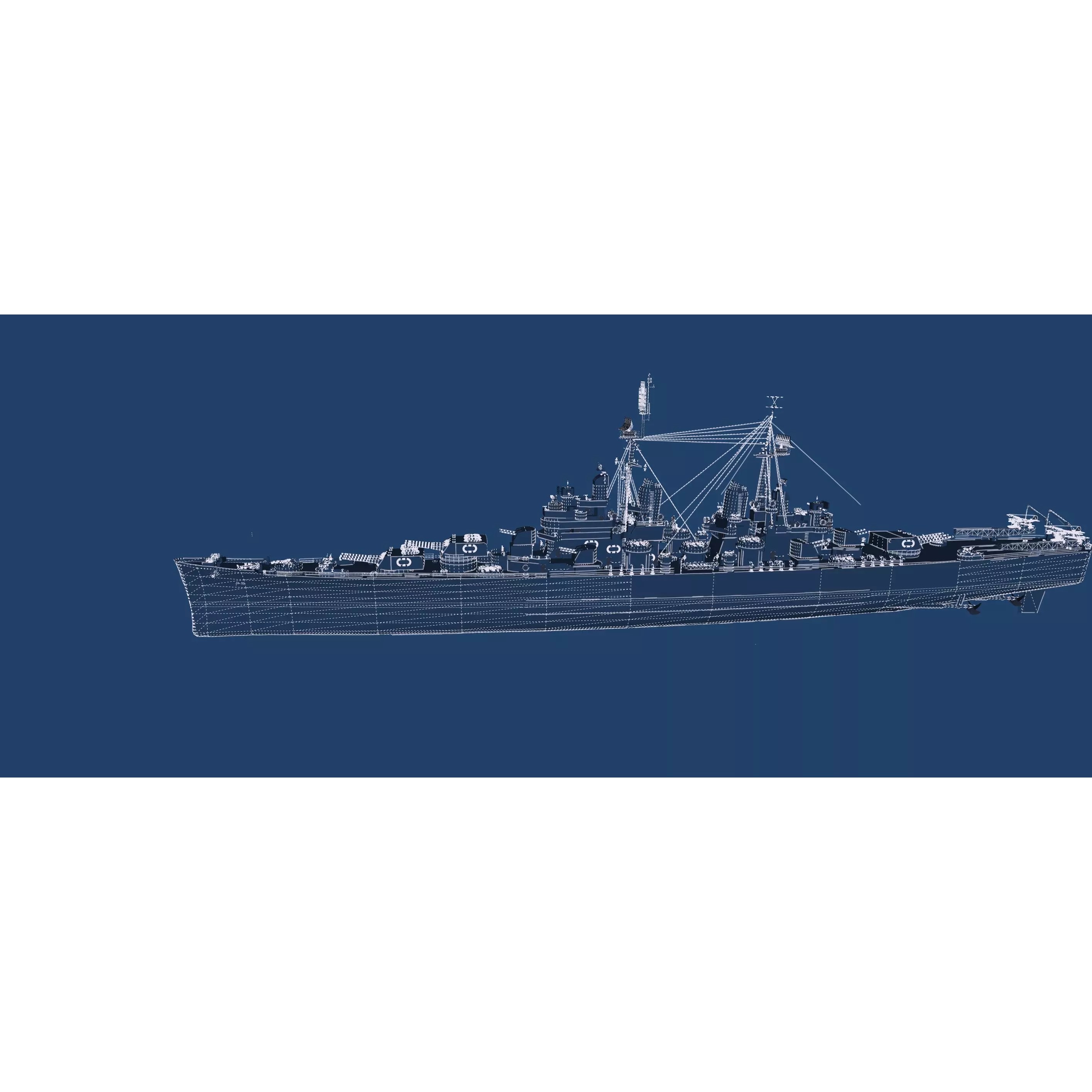 WW2 US Navy Heavy Cruiser Baltimore Class - Game-Ready 3D Model - View 48
