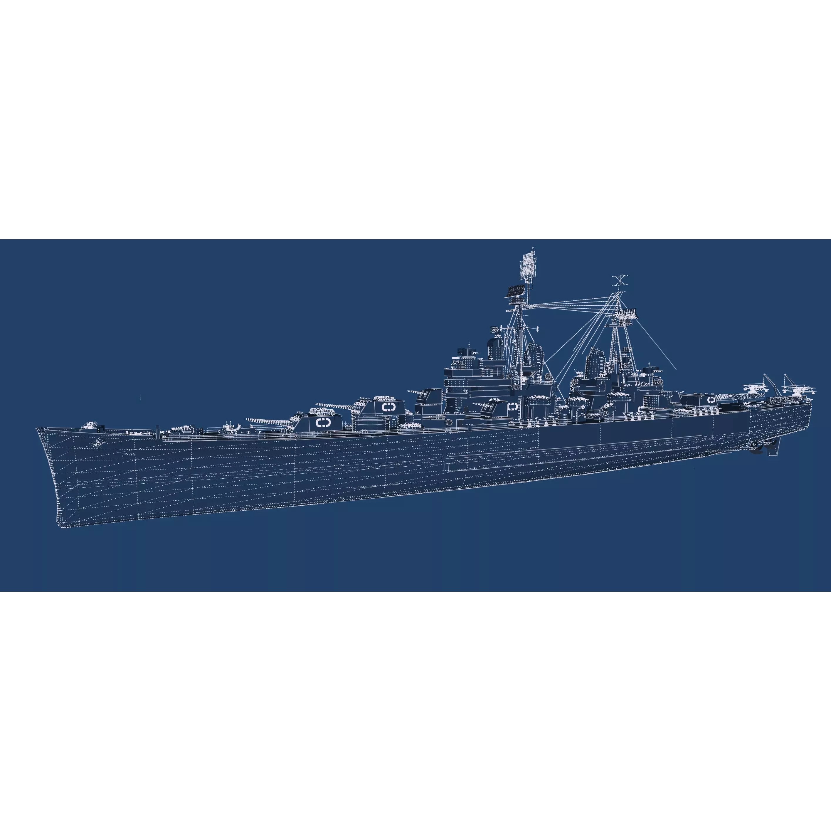 WW2 US Navy Heavy Cruiser Baltimore Class - Game-Ready 3D Model - View 49