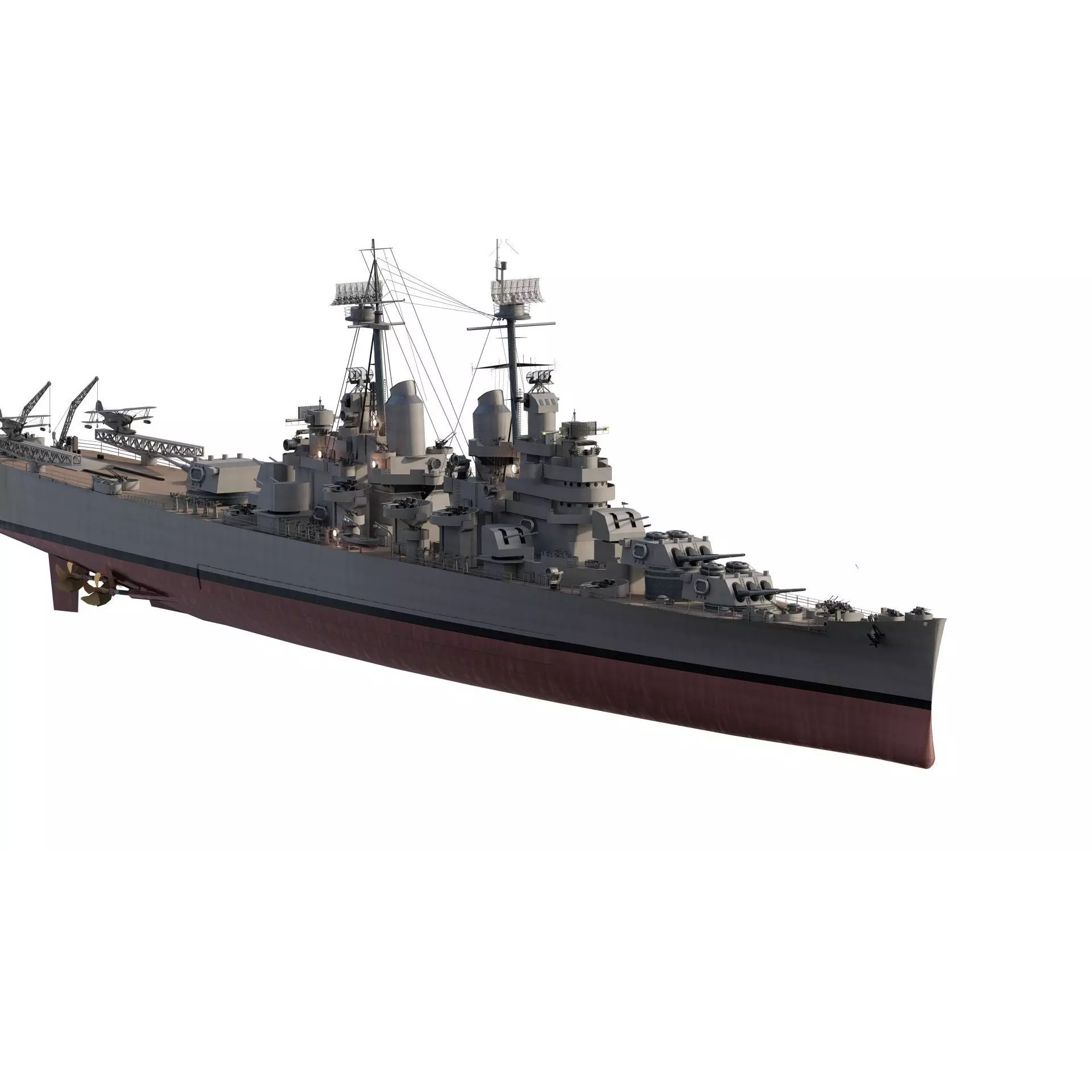 WW2 US Navy Heavy Cruiser Baltimore Class - Game-Ready 3D Model - View 5