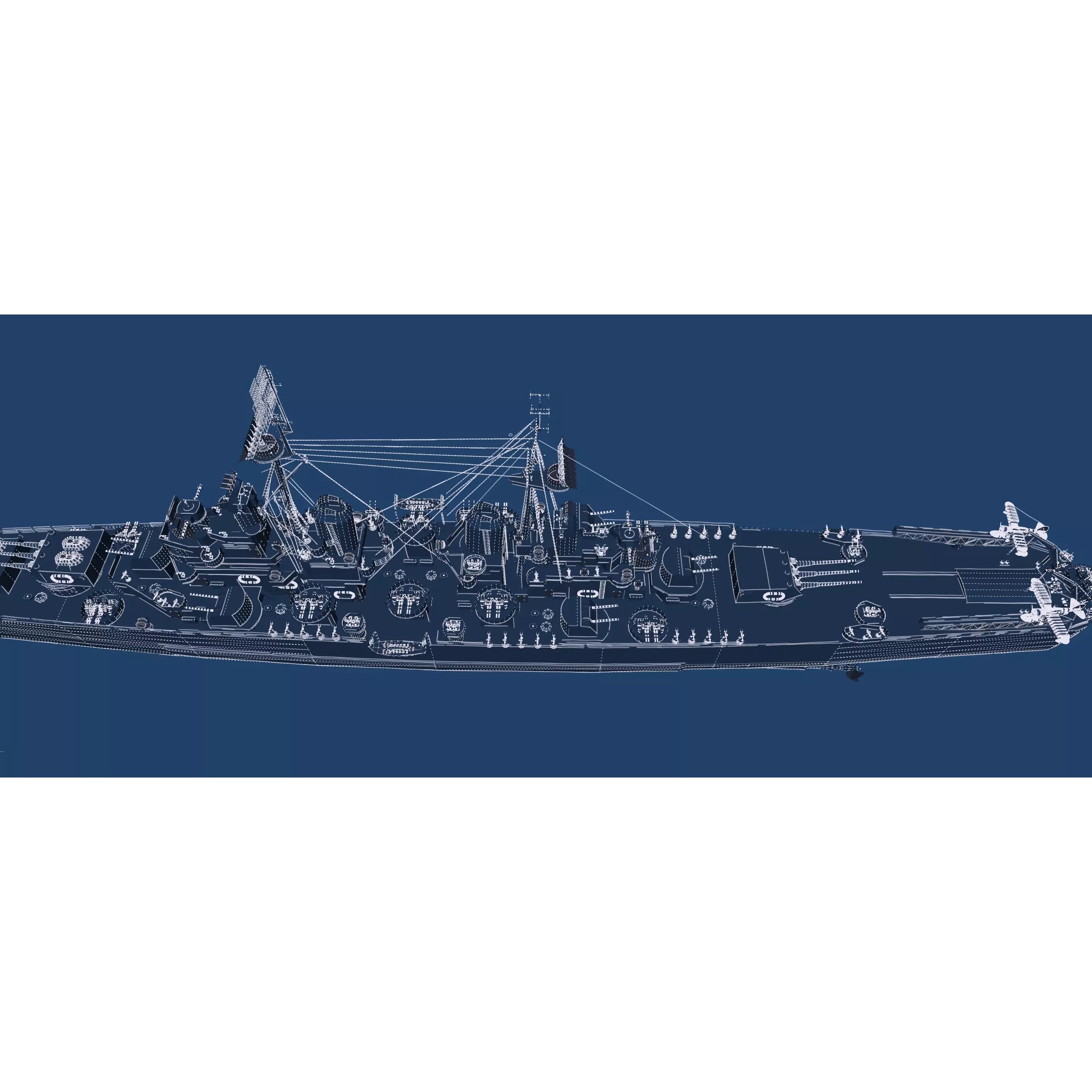 WW2 US Navy Heavy Cruiser Baltimore Class - Game-Ready 3D Model - View 50