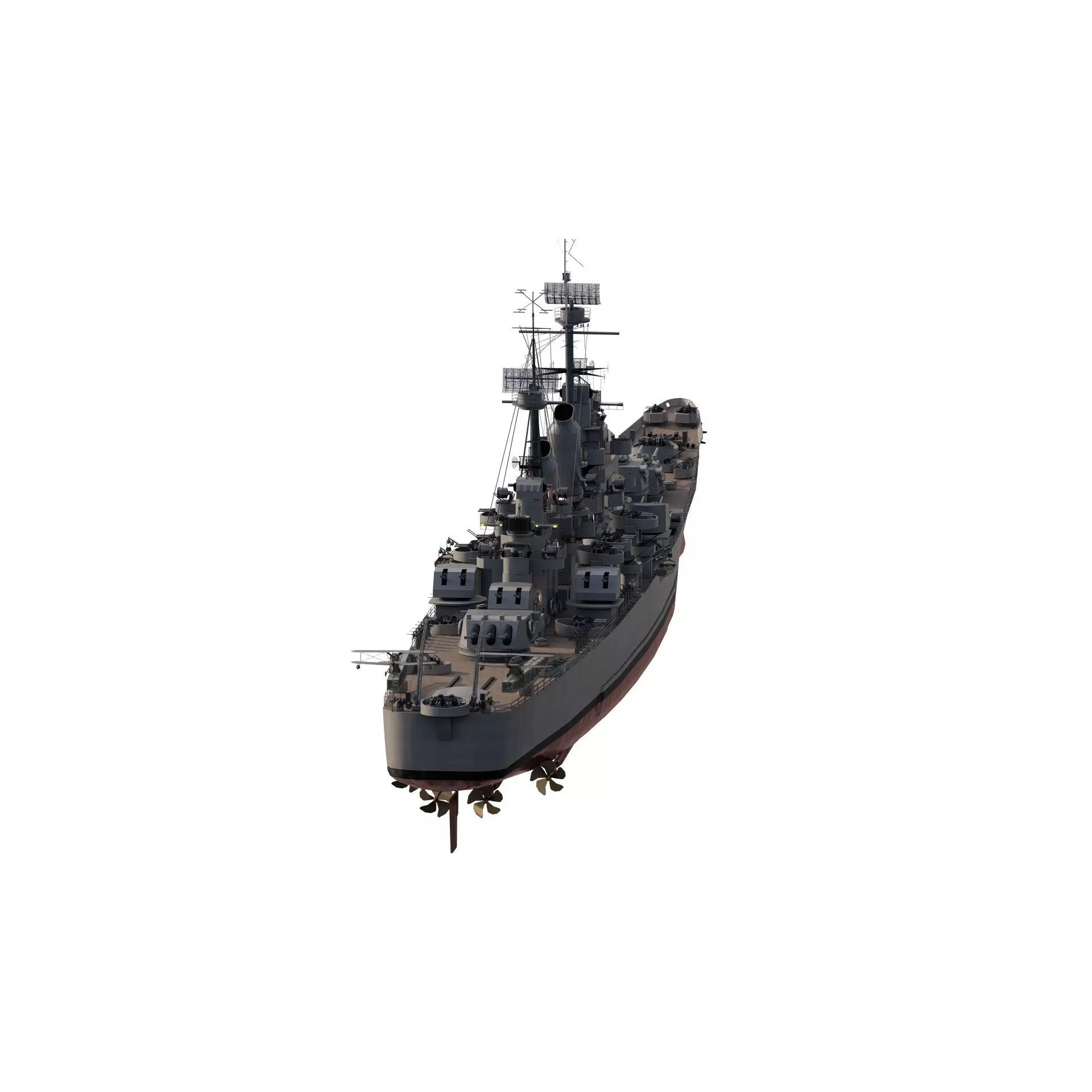 WW2 US Navy Heavy Cruiser Baltimore Class - Game-Ready 3D Model - View 7