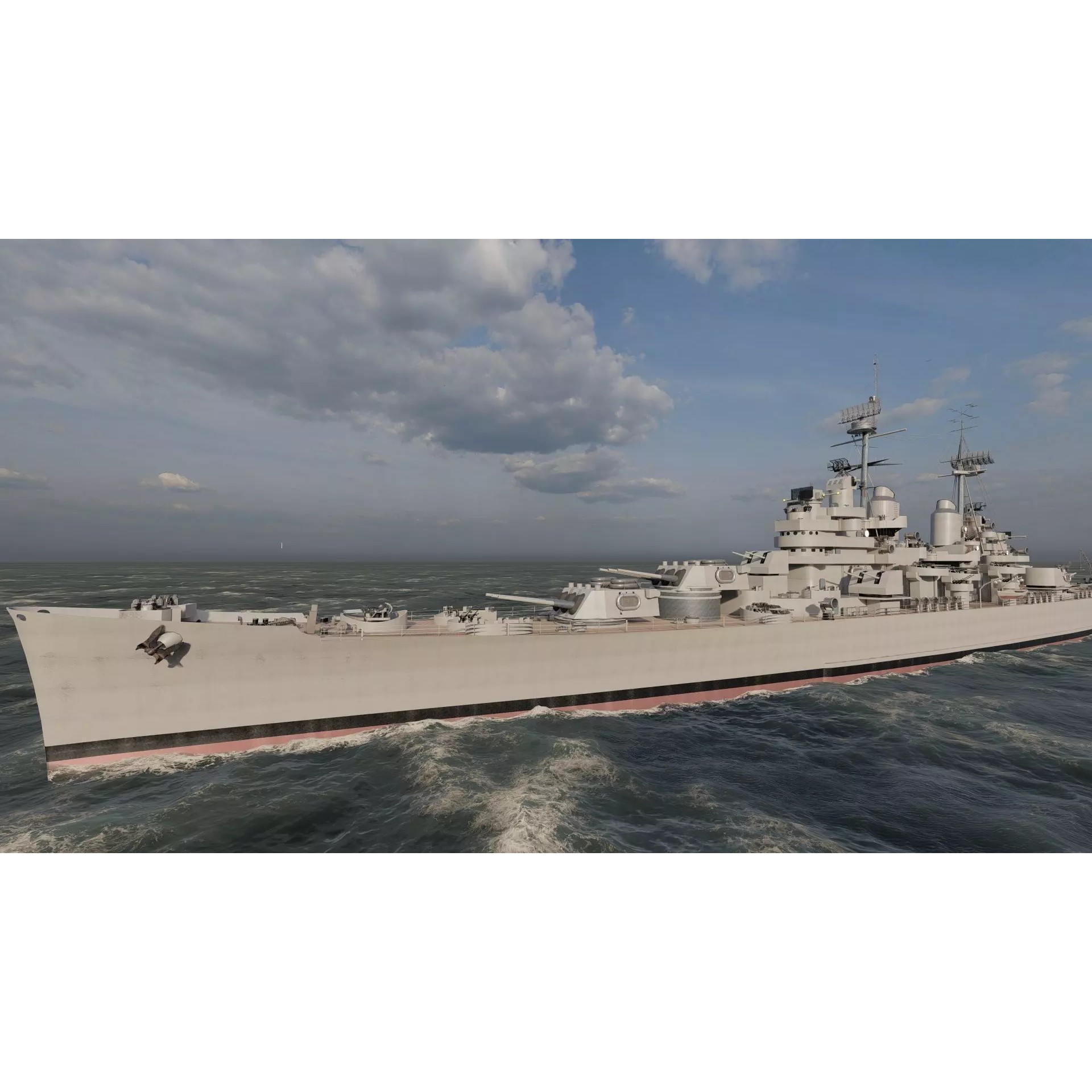 WW2 US Navy Heavy Cruiser Baltimore Class - Game-Ready 3D Model - View 9