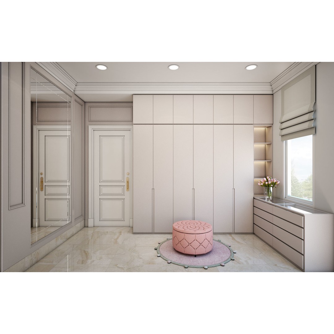Pinky Girl Bedroom Set 3D Model – Charming Interior Design, SketchUp