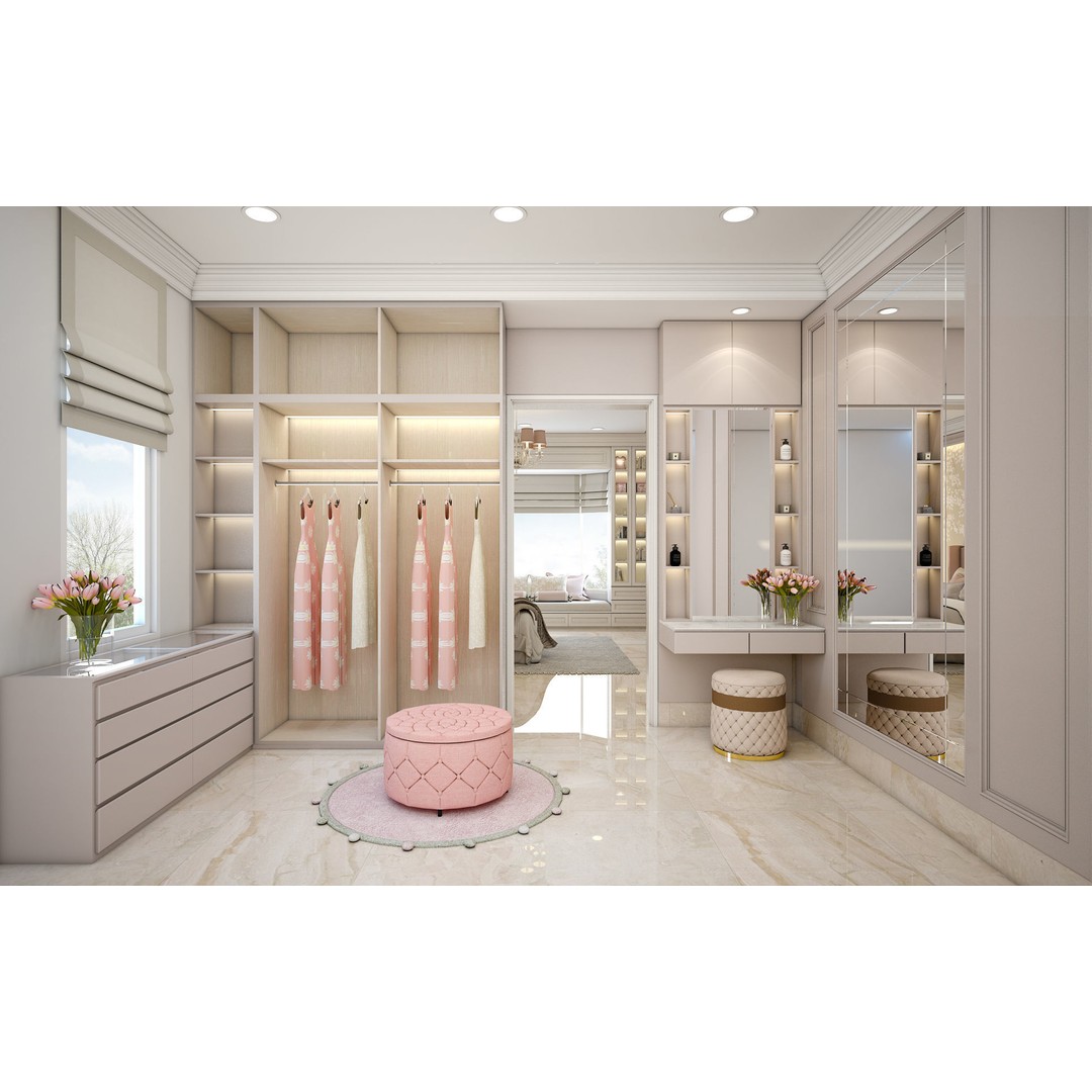 Pinky Girl Bedroom Set 3D Model – Charming Interior Design, SketchUp - View 10
