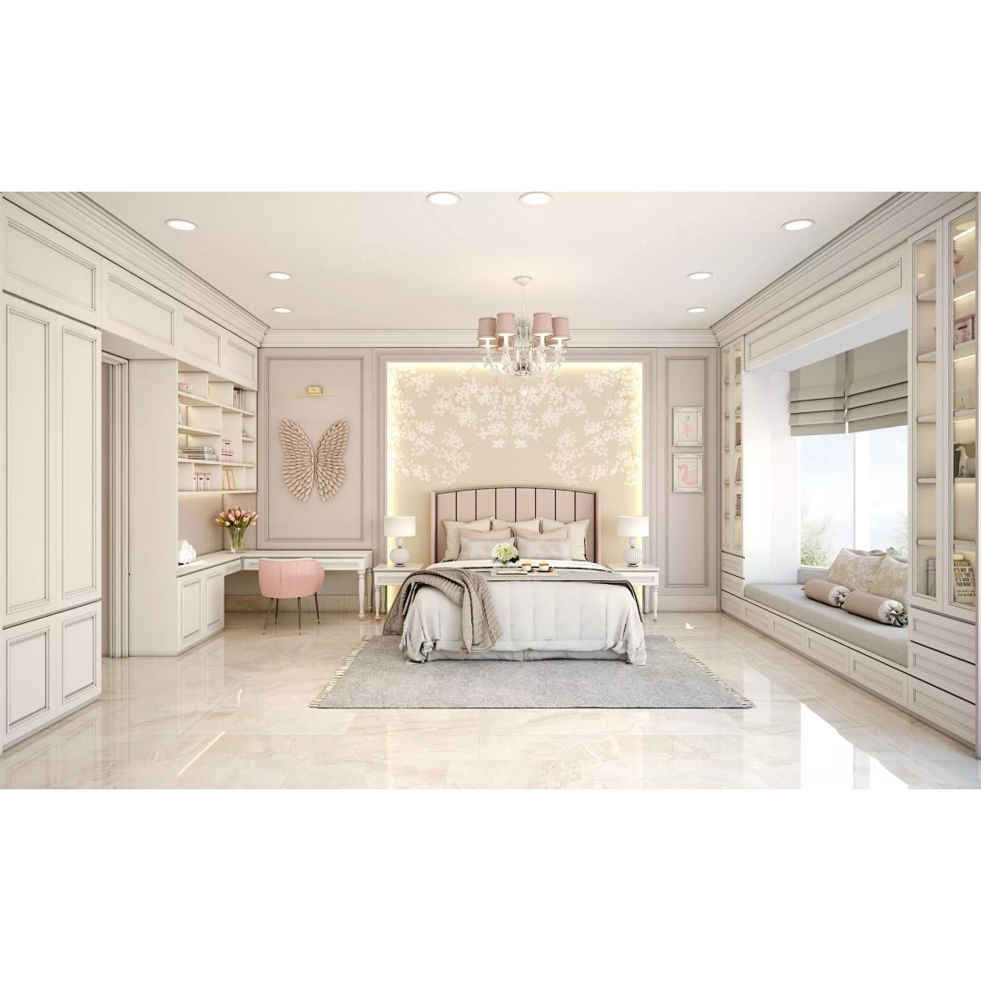 Pinky Girl Bedroom Set 3D Model – Charming Interior Design, SketchUp - View 2