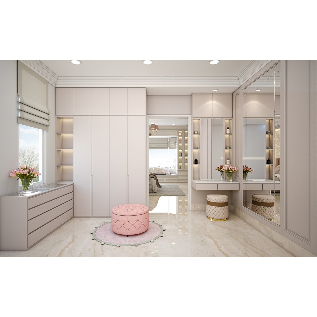 Pinky Girl Bedroom Set 3D Model – Charming Interior Design, SketchUp - View 9