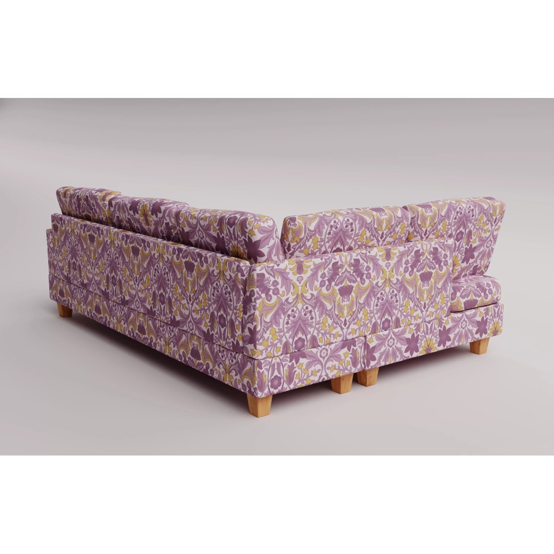 Tufted Fabric Sofa 3D Model – Modern Low-Poly Sectional, FBX - View 10
