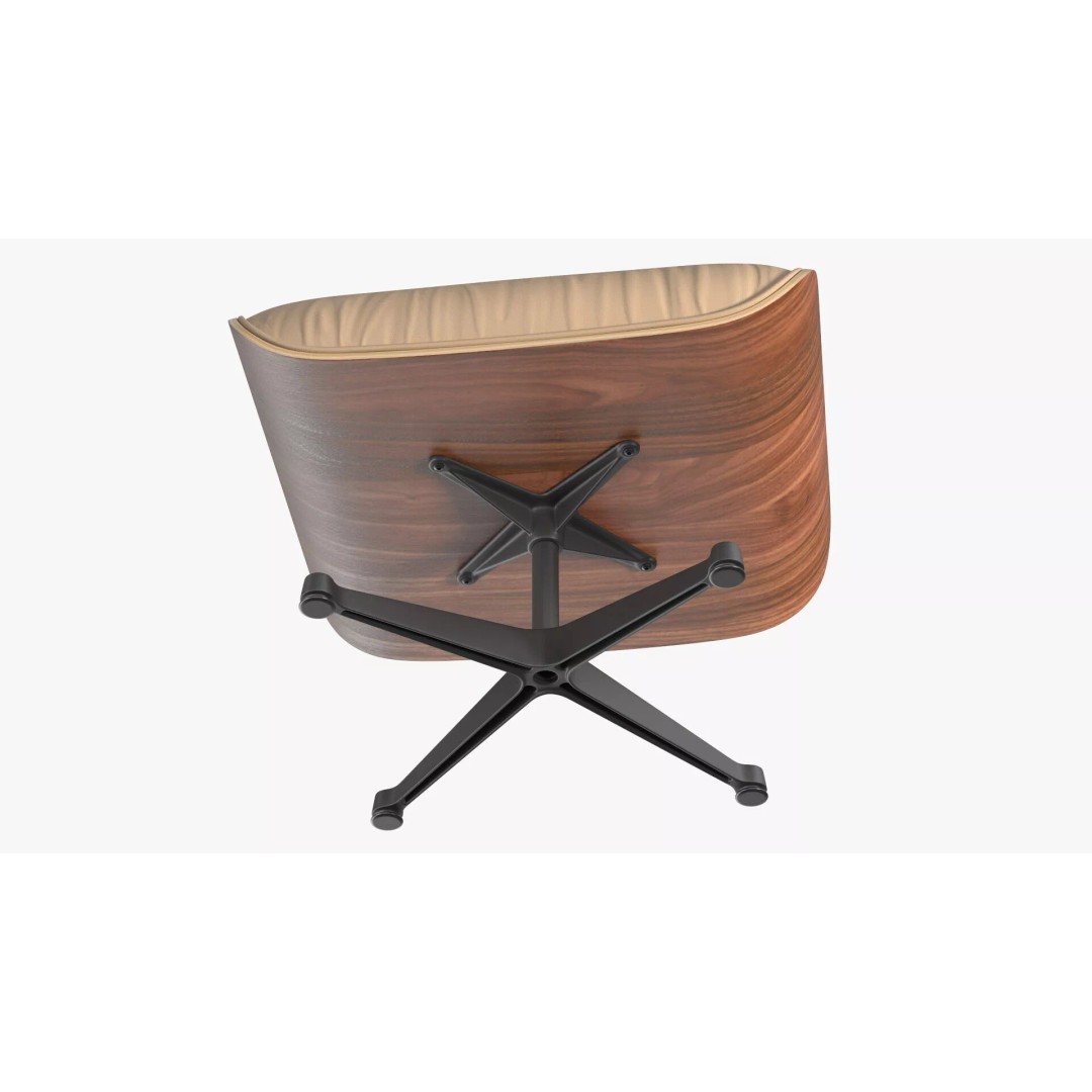 Lounge Chair Ottoman 3D Model – Modern Classic Design, PBR Textures - View 10