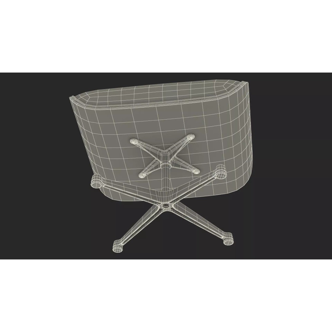 Lounge Chair Ottoman 3D Model – Modern Classic Design, PBR Textures - View 17