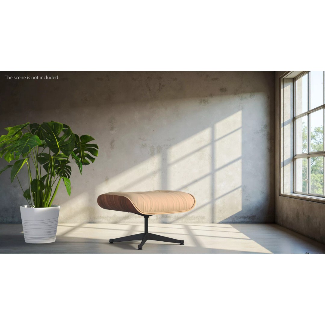 Lounge Chair Ottoman 3D Model – Modern Classic Design, PBR Textures - View 5