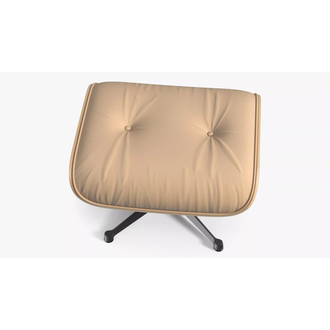 Lounge Chair Ottoman 3D Model – Modern Classic Design, PBR Textures - View 9