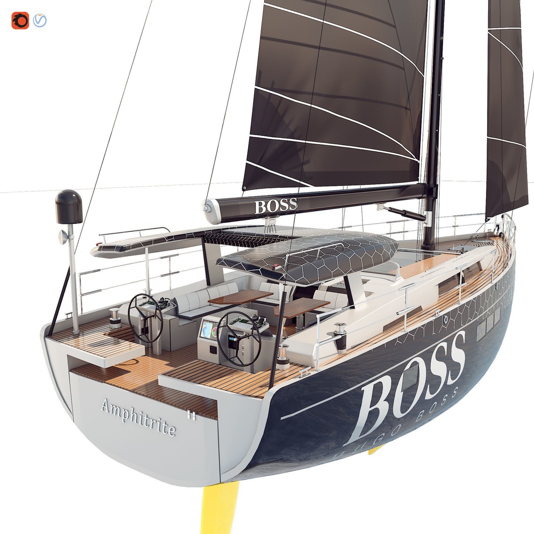 Hanse 675 Yacht 3D Model – High Poly Game Asset, FBX, PBR Textures - View 3