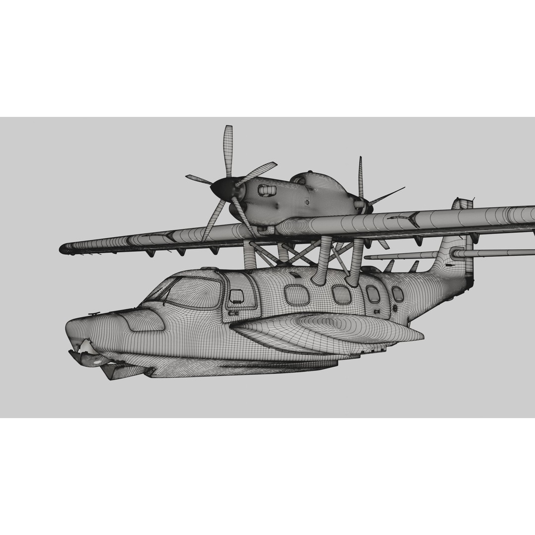Dornier Seastar 3D Model – Low Poly Game Asset, FBX, PBR Textures - View 49