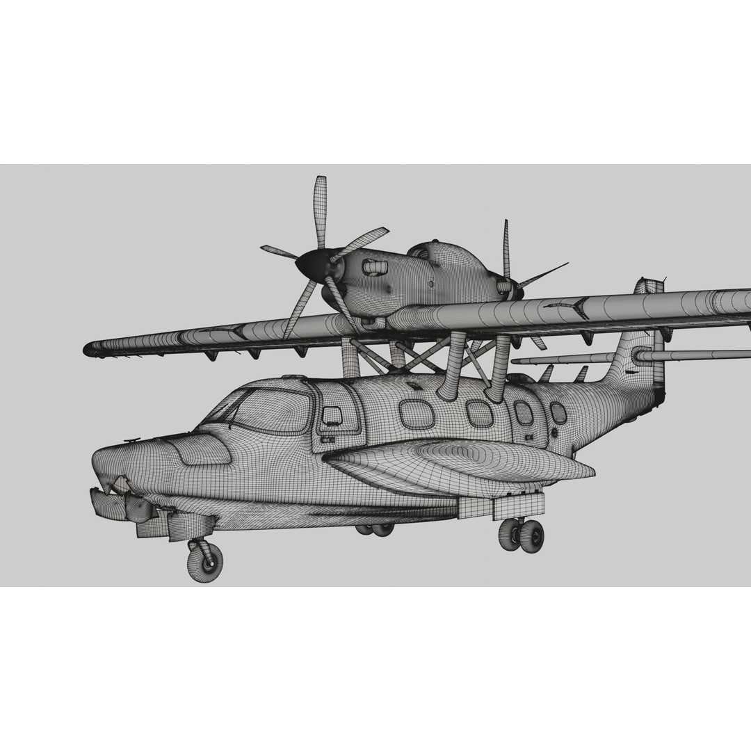 Dornier Seastar 3D Model – Low Poly Game Asset, FBX, PBR Textures - View 52