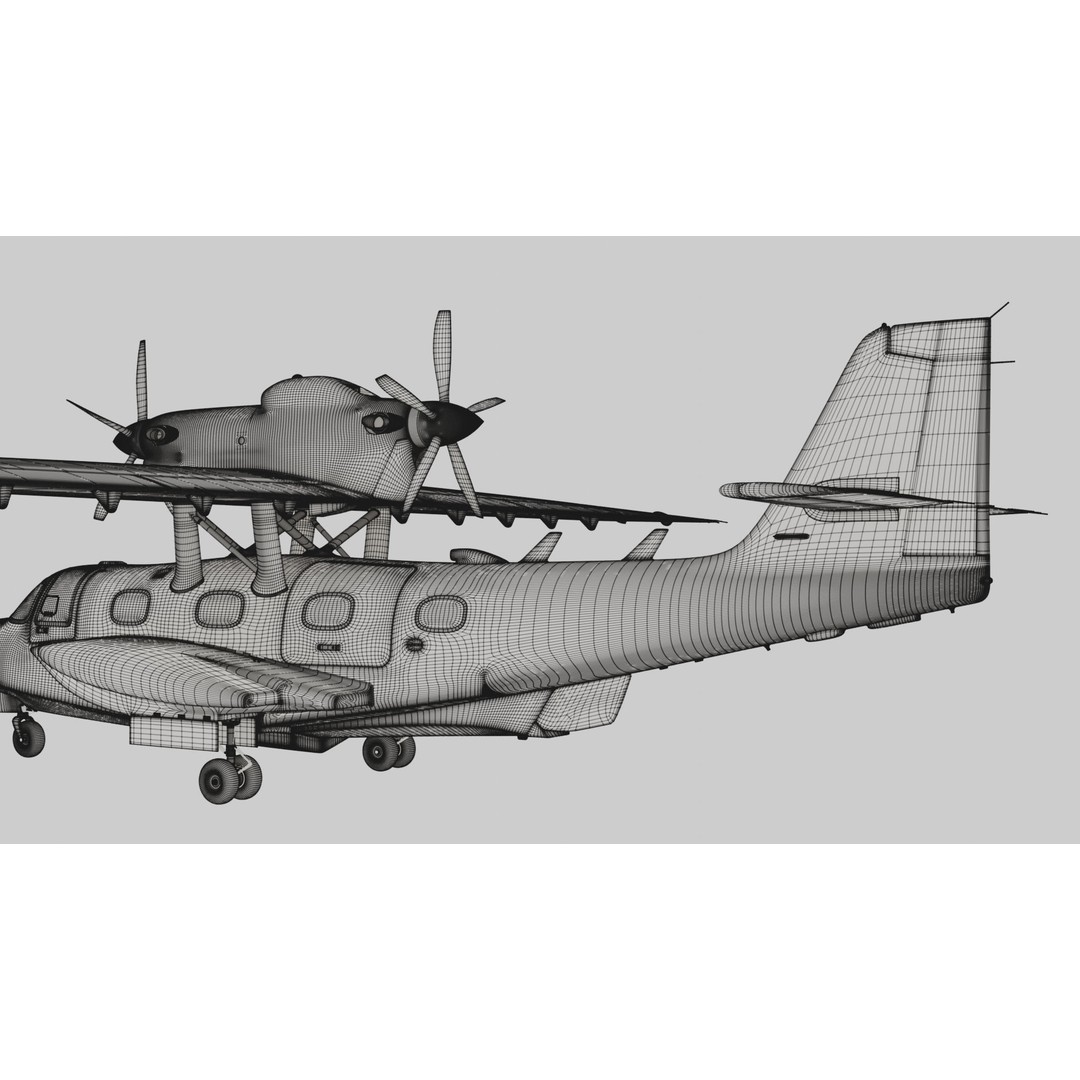 Dornier Seastar 3D Model – Low Poly Game Asset, FBX, PBR Textures - View 53