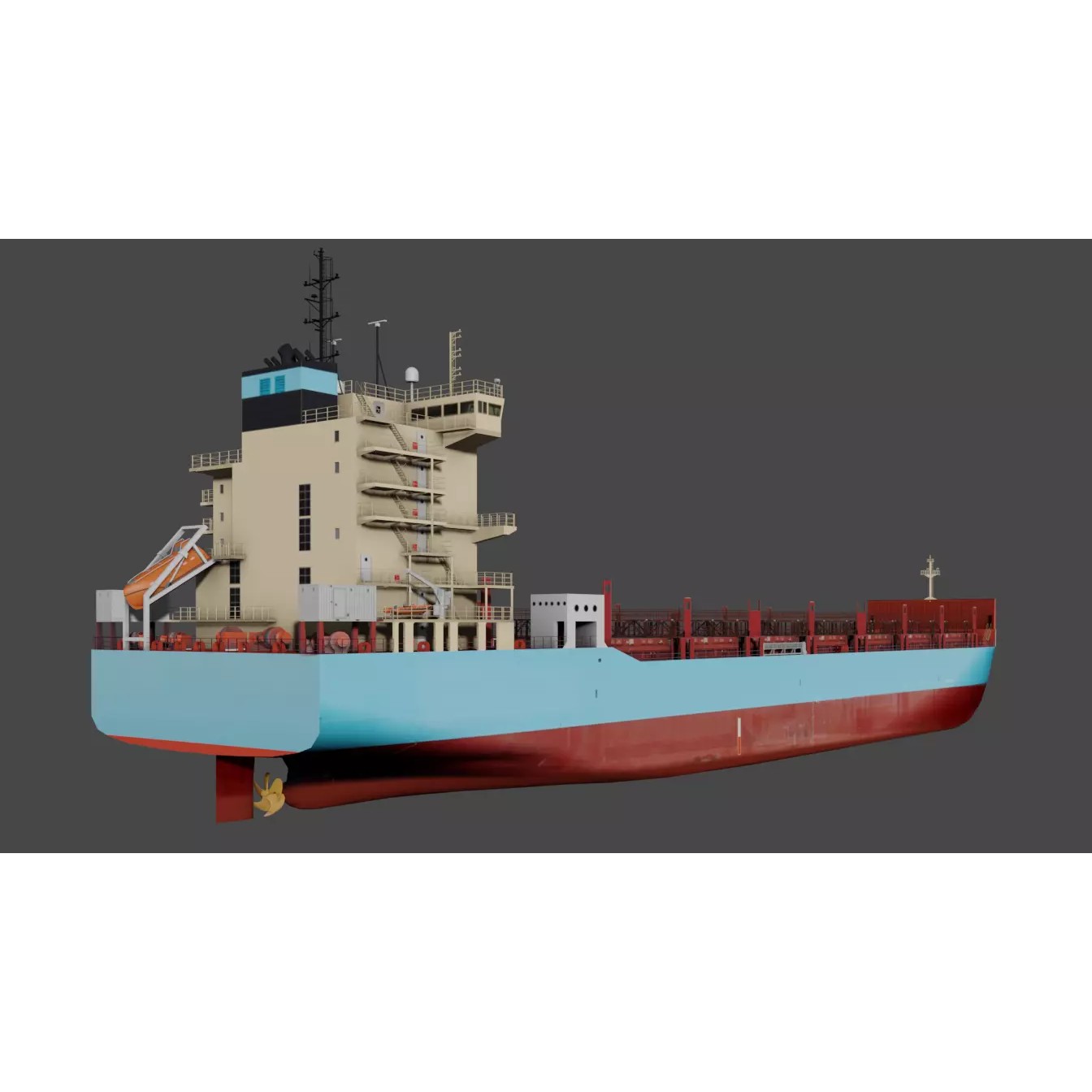 Container Ship LAURA - Low-Poly 3D Model - View 10