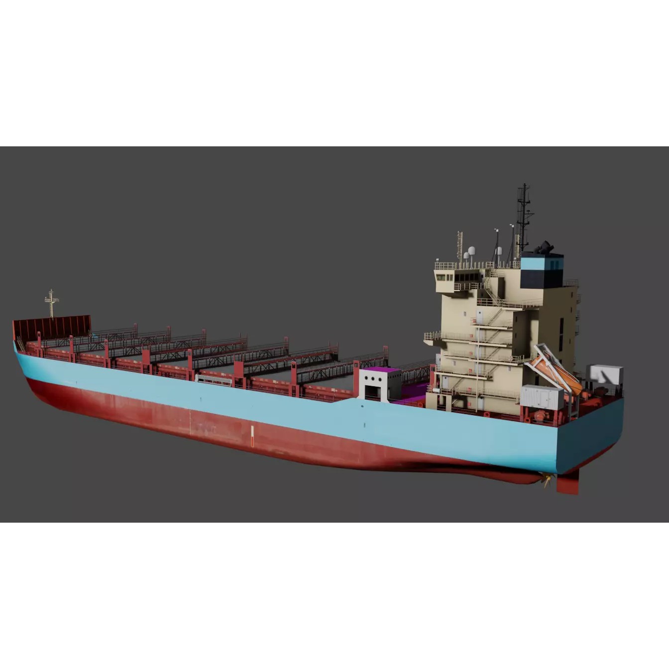Container Ship LAURA - Low-Poly 3D Model - View 11
