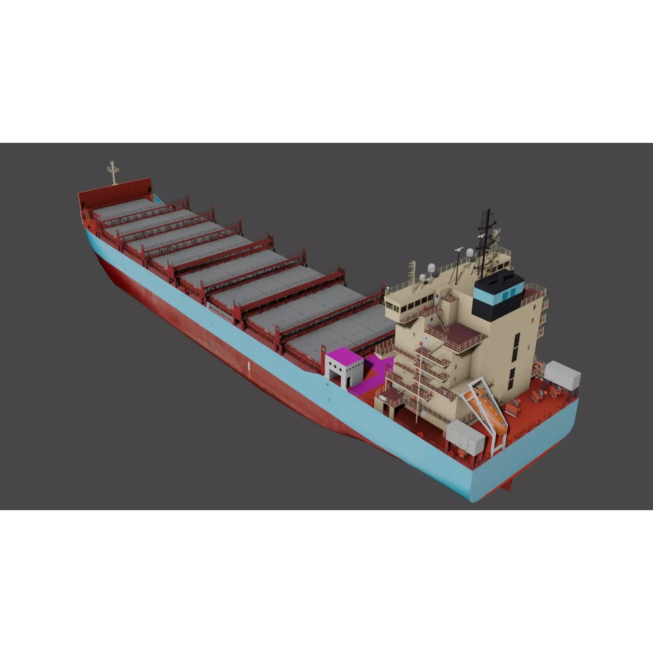 Container Ship LAURA - Low-Poly 3D Model - View 14