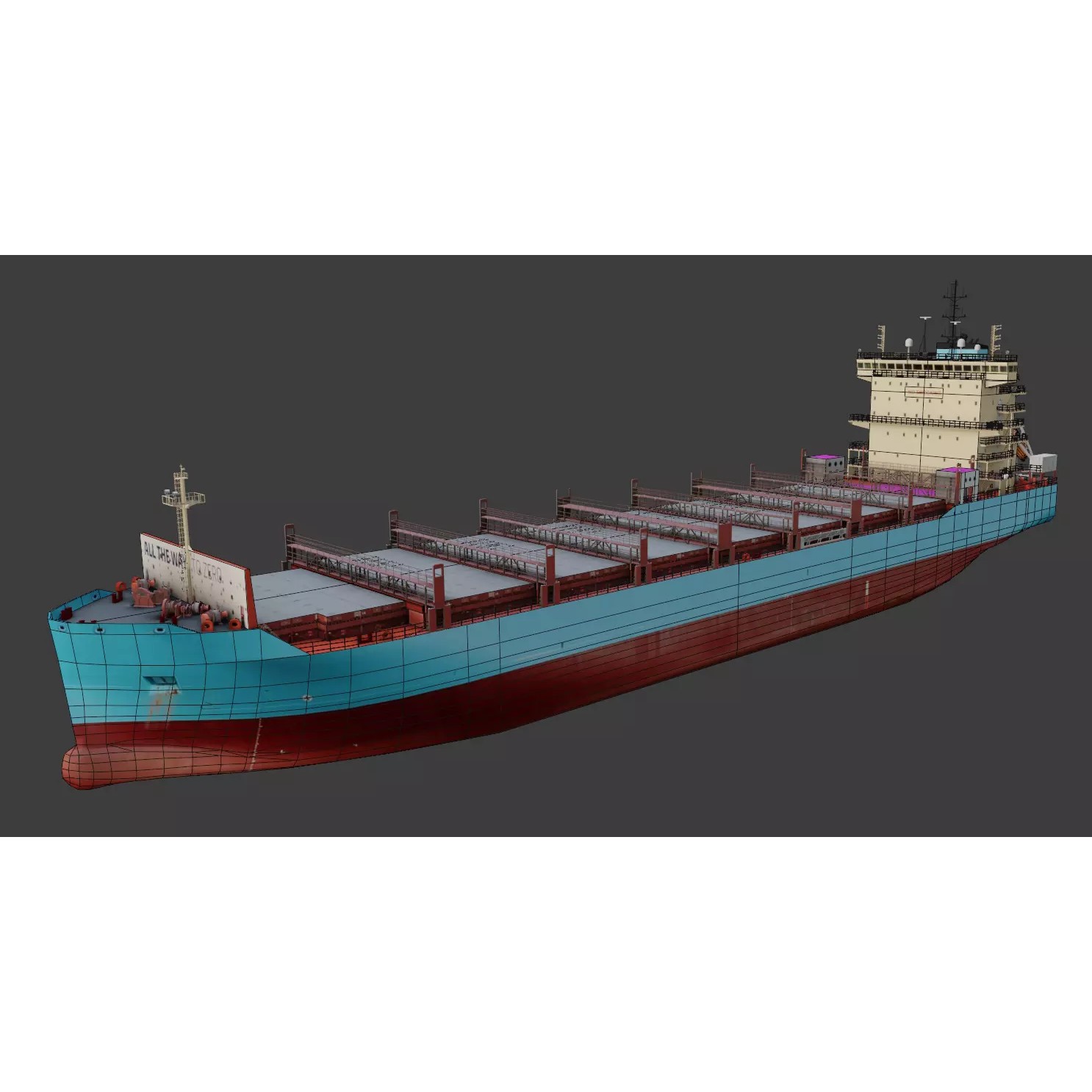 Container Ship LAURA - Low-Poly 3D Model - View 3