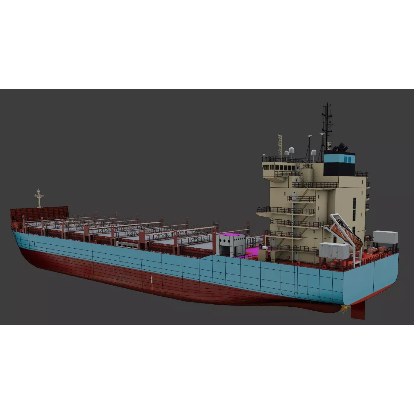 Container Ship LAURA - Low-Poly 3D Model - View 4