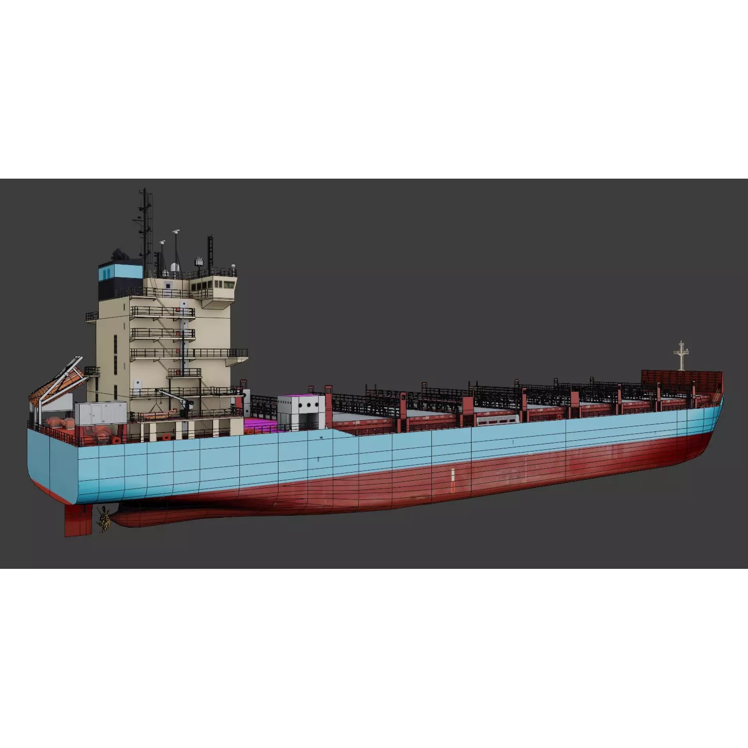 Container Ship LAURA - Low-Poly 3D Model - View 5