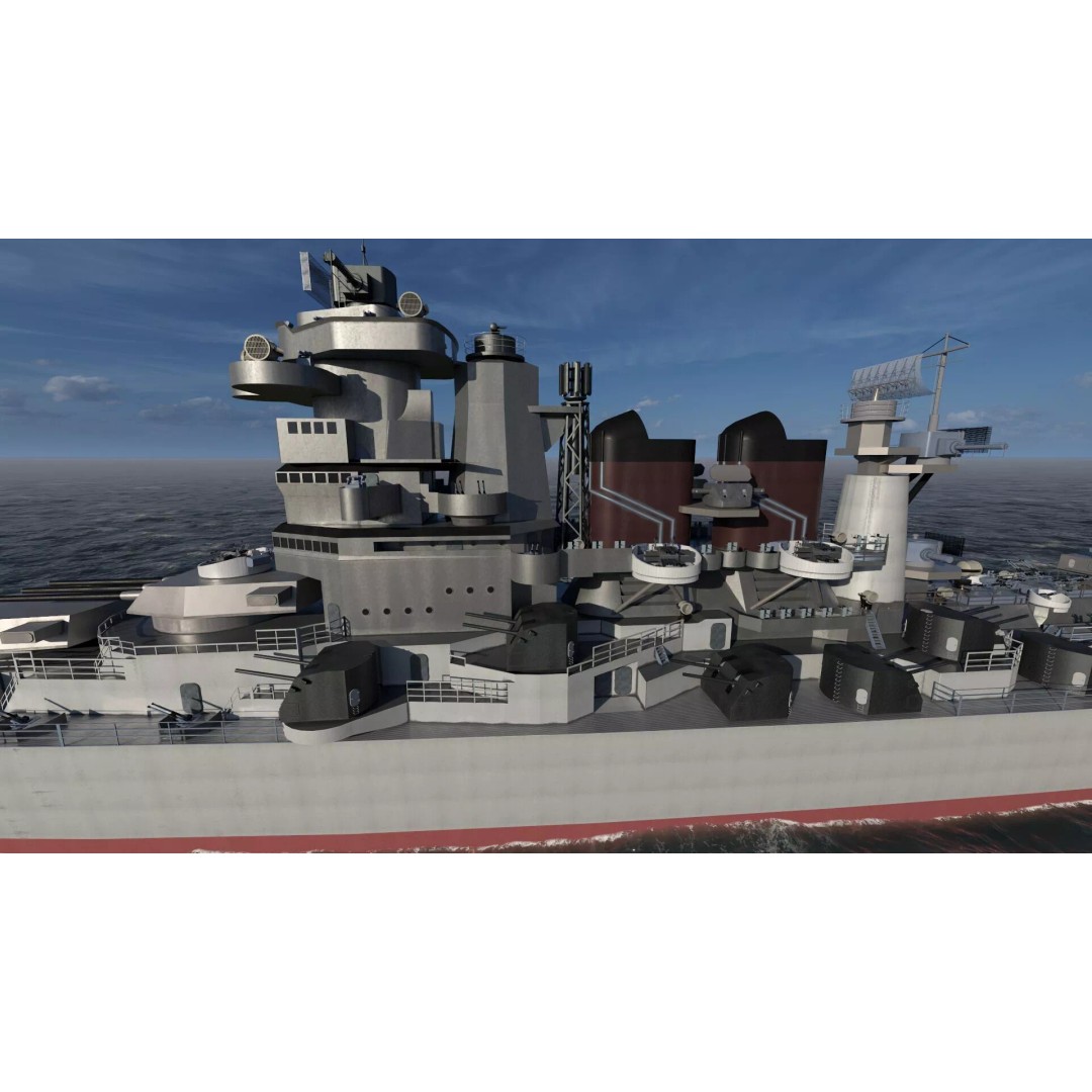 WW2 US Navy Large Heavy Cruiser 3D Model – Detailed Game-Ready Asset - View 13