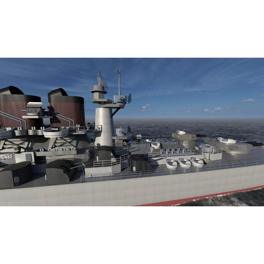 WW2 US Navy Large Heavy Cruiser 3D Model – Detailed Game-Ready Asset - View 14