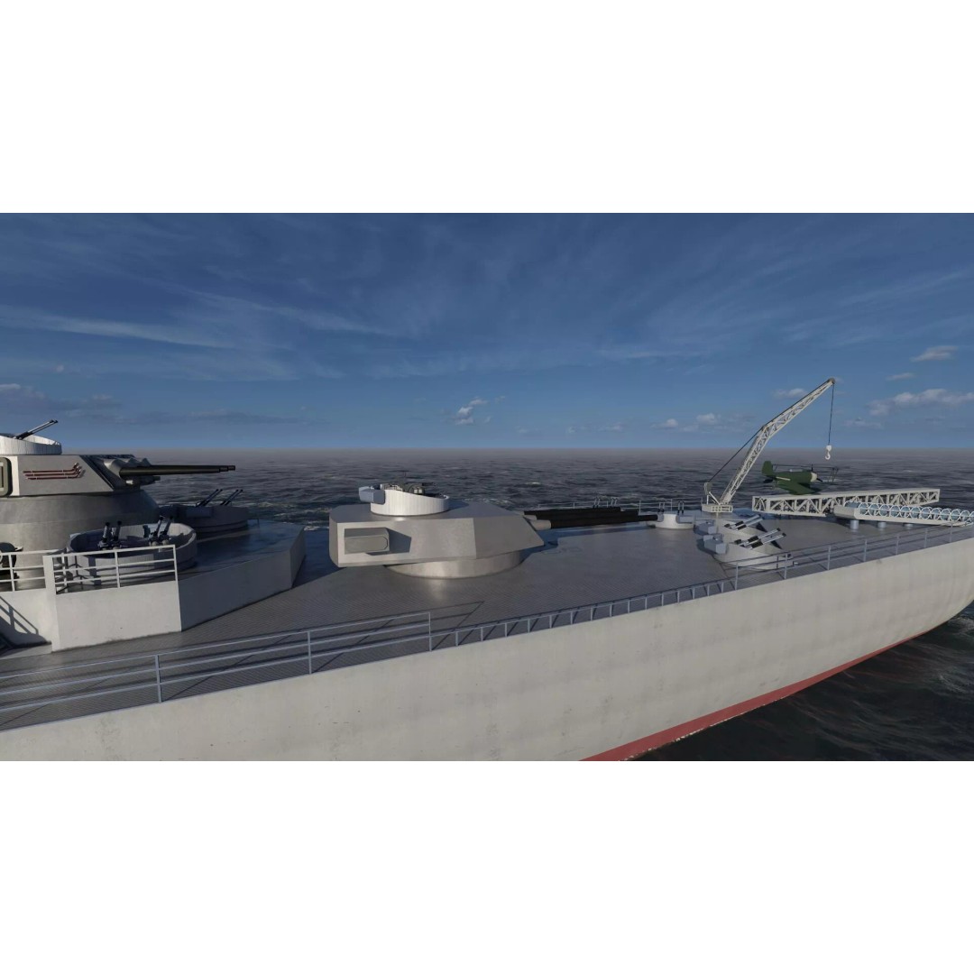 WW2 US Navy Large Heavy Cruiser 3D Model – Detailed Game-Ready Asset - View 16