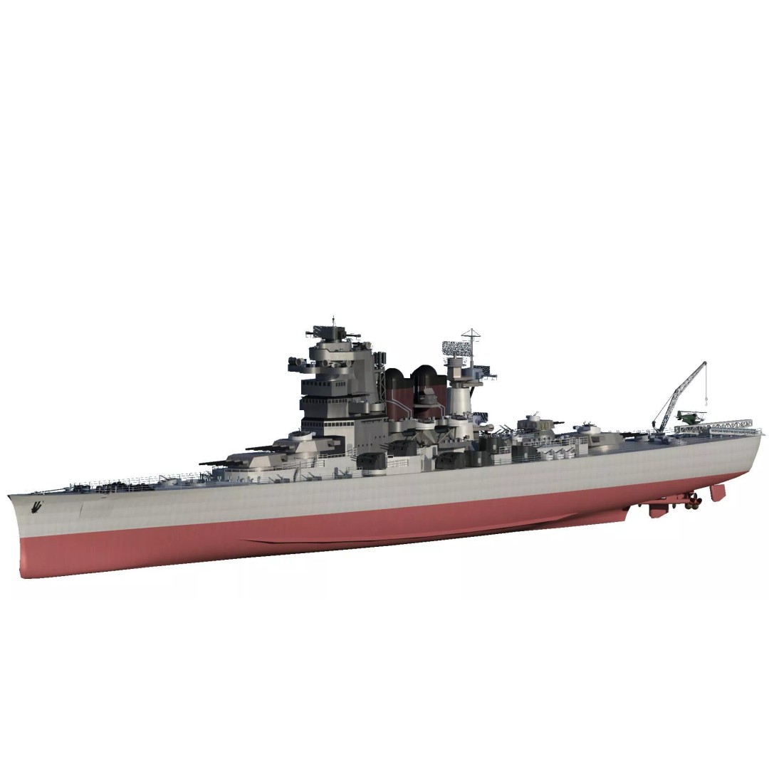 WW2 US Navy Large Heavy Cruiser 3D Model – Detailed Game-Ready Asset - View 2
