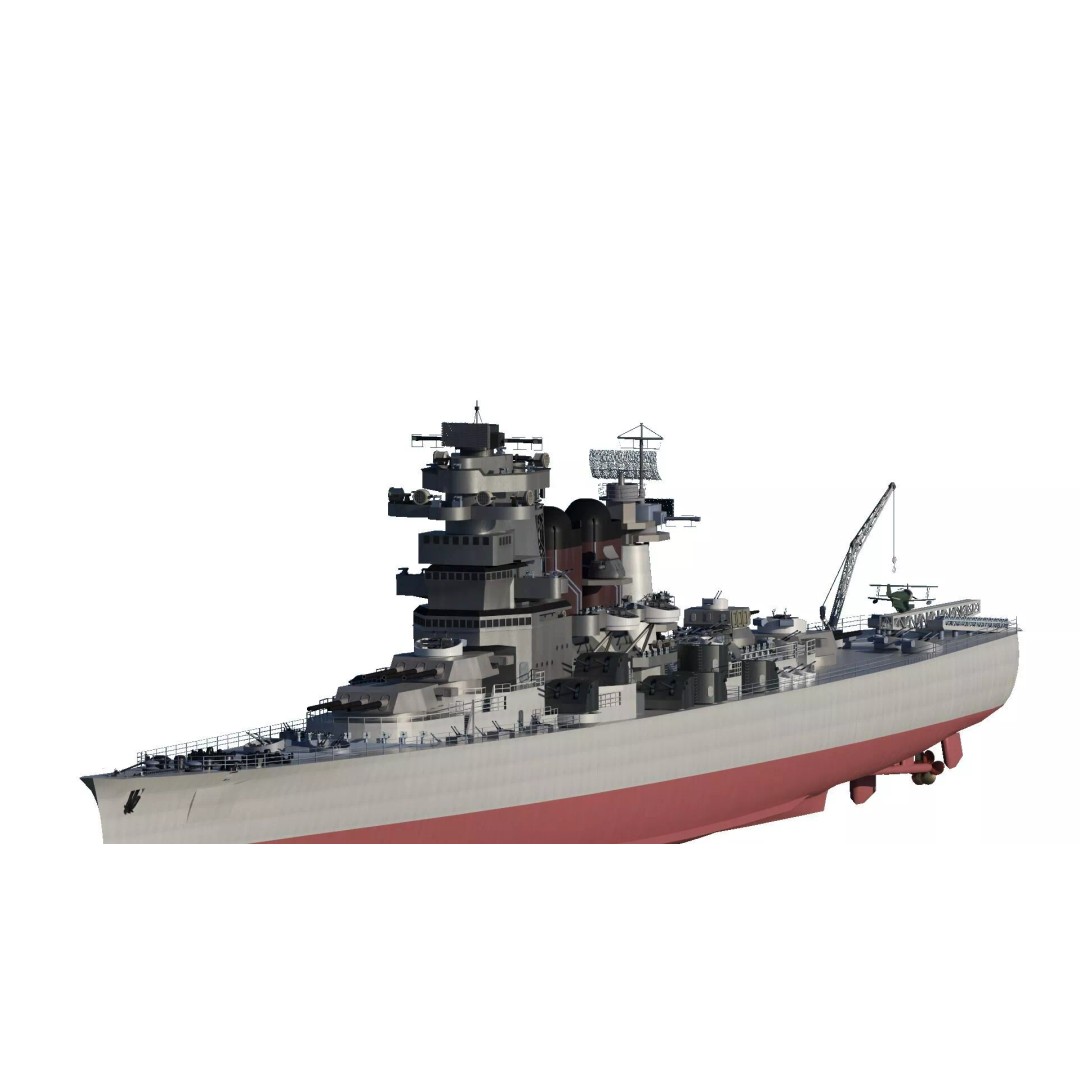 WW2 US Navy Large Heavy Cruiser 3D Model – Detailed Game-Ready Asset - View 3