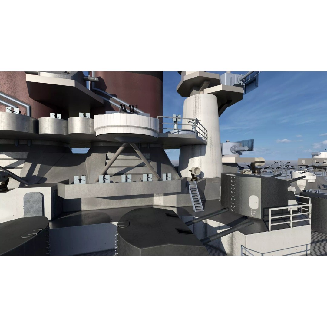 WW2 US Navy Large Heavy Cruiser 3D Model – Detailed Game-Ready Asset - View 34