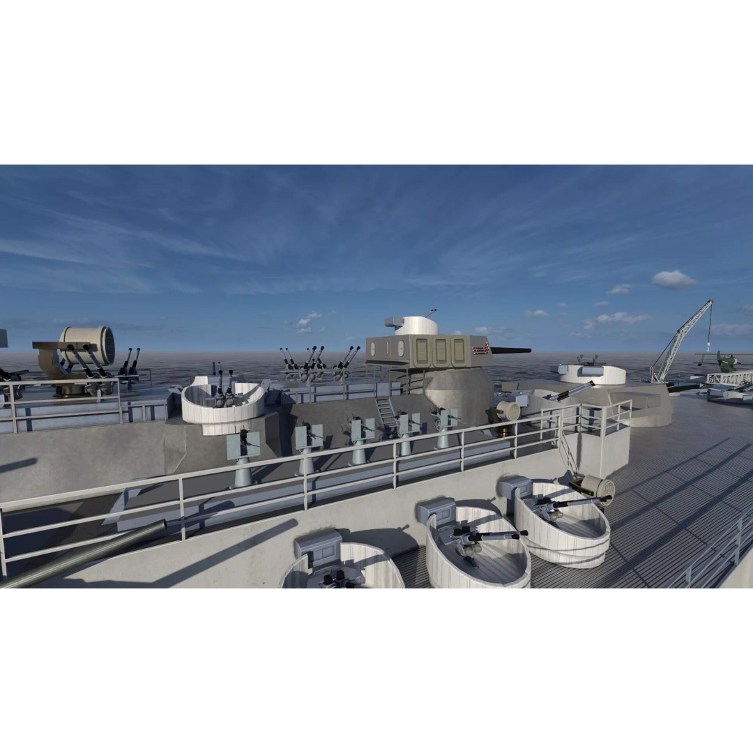 WW2 US Navy Large Heavy Cruiser 3D Model – Detailed Game-Ready Asset - View 36