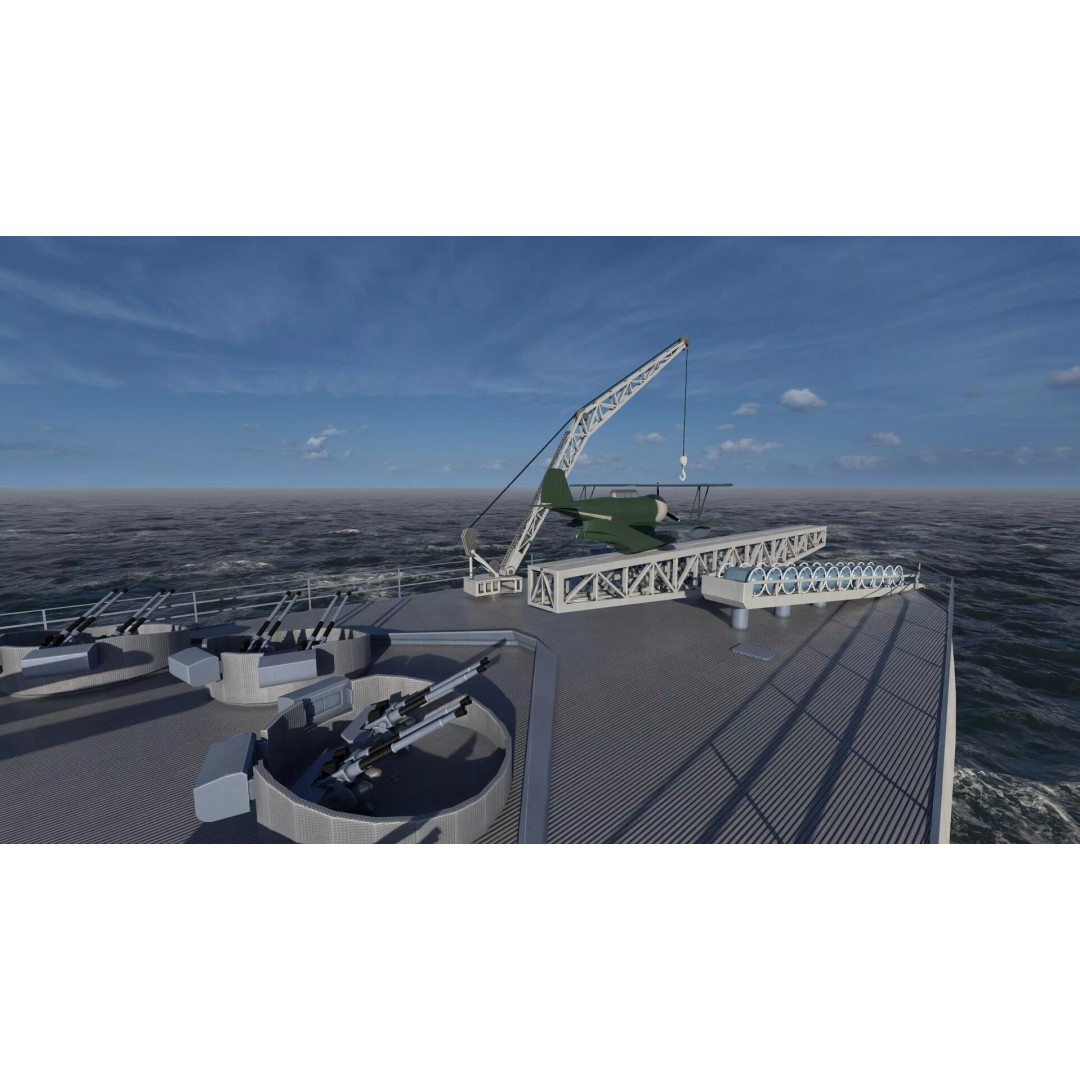 WW2 US Navy Large Heavy Cruiser 3D Model – Detailed Game-Ready Asset - View 39