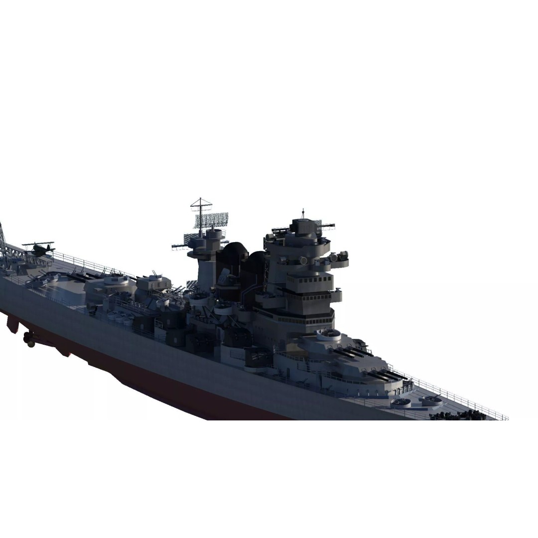 WW2 US Navy Large Heavy Cruiser 3D Model – Detailed Game-Ready Asset - View 4