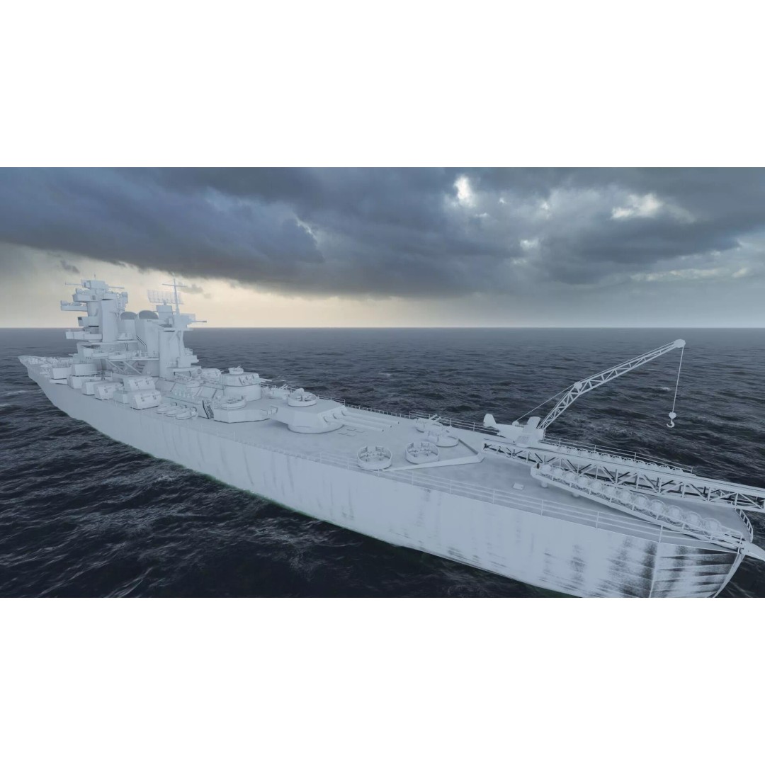 WW2 US Navy Large Heavy Cruiser 3D Model – Detailed Game-Ready Asset - View 42