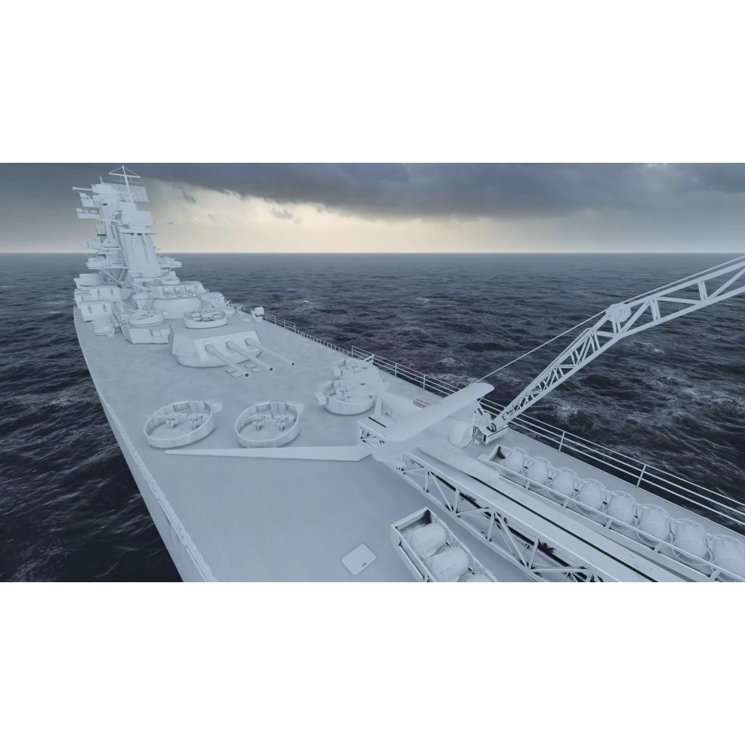WW2 US Navy Large Heavy Cruiser 3D Model – Detailed Game-Ready Asset - View 43