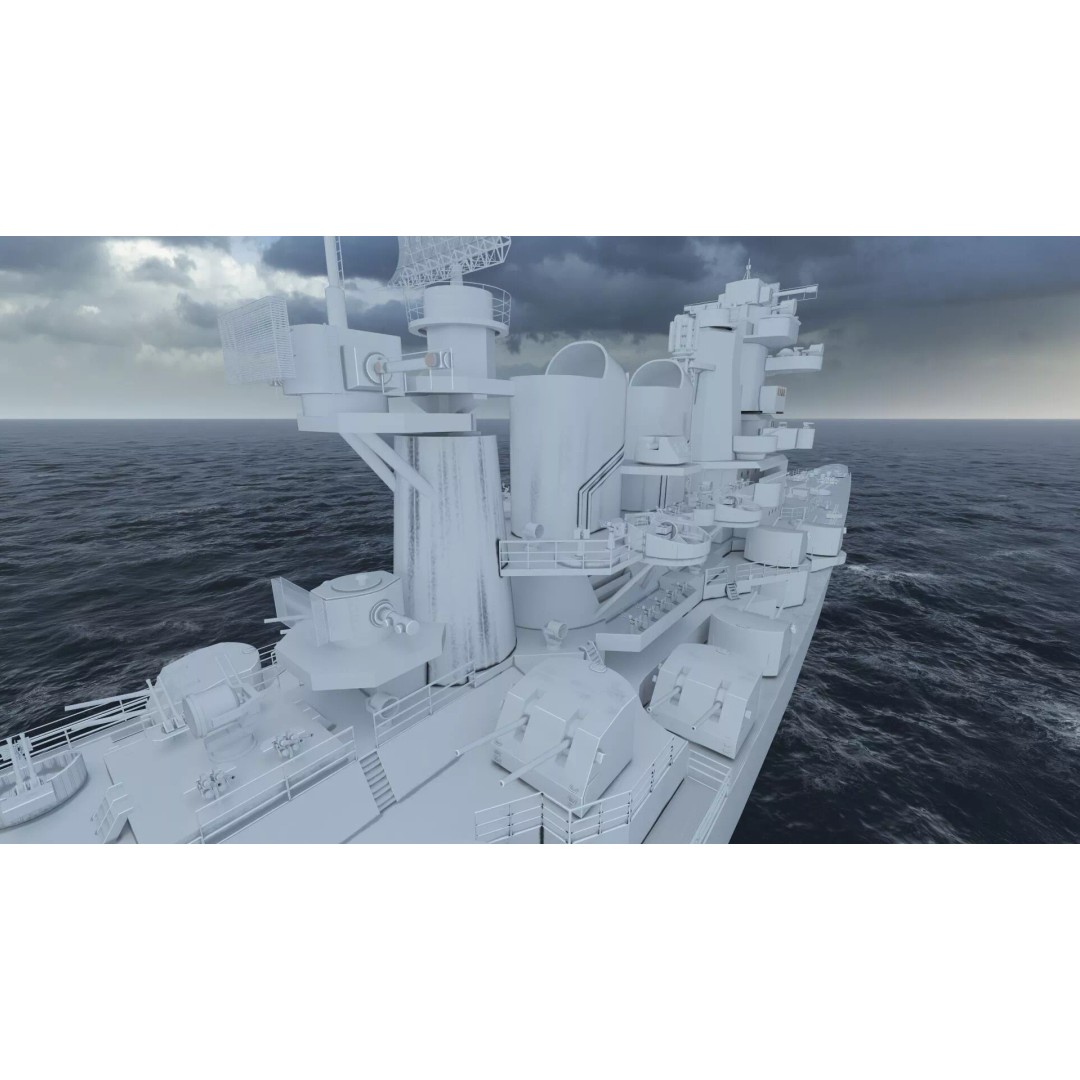 WW2 US Navy Large Heavy Cruiser 3D Model – Detailed Game-Ready Asset - View 46