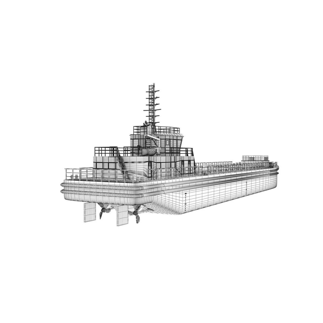 Bulk Cargo Vessel 3D Model – Low Poly Industrial Ship, PBR Textures - View 11