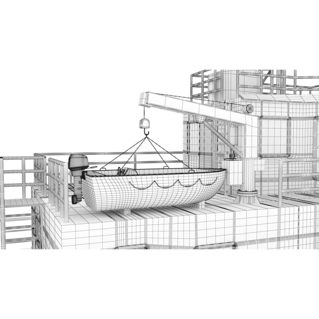 Bulk Cargo Vessel 3D Model – Low Poly Industrial Ship, PBR Textures - View 14
