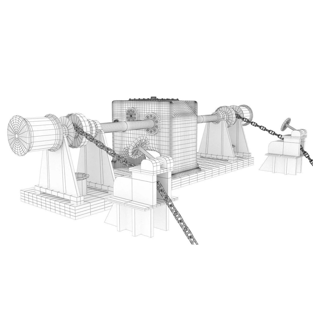 Bulk Cargo Vessel 3D Model – Low Poly Industrial Ship, PBR Textures - View 24