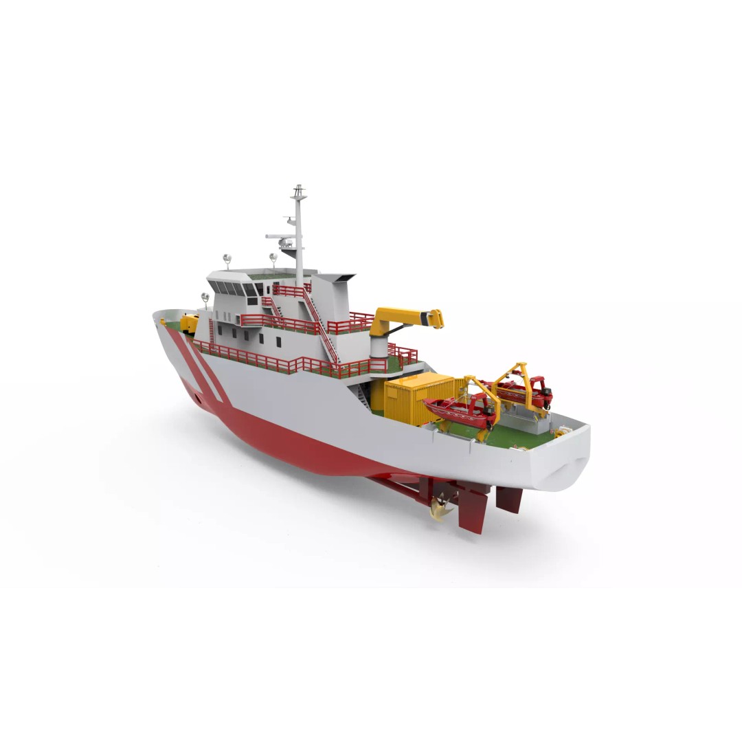 Rescue Tugboat 3D Model – Detailed Industrial Vessel, FBX & OBJ